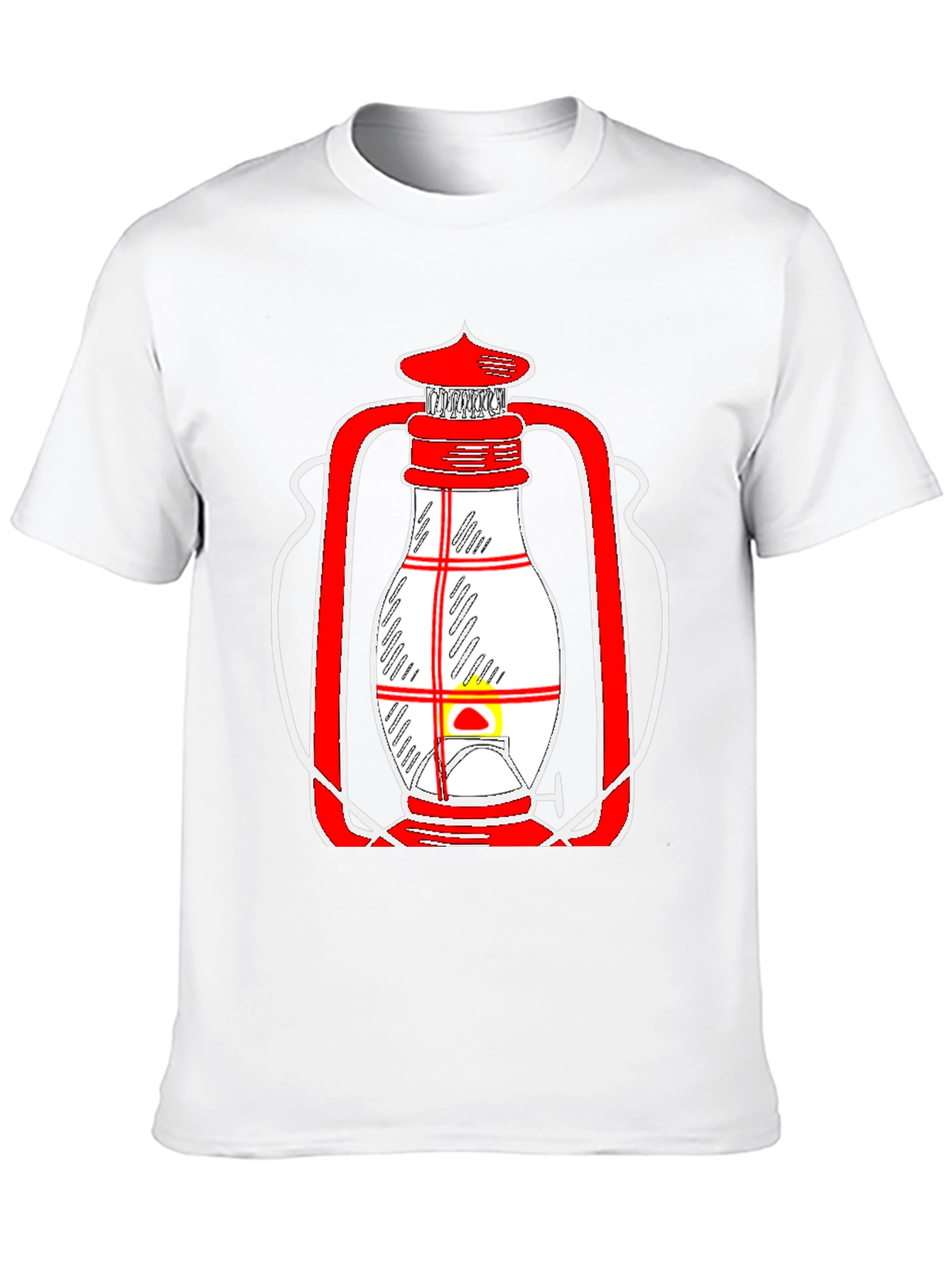 Black Lantern Graphic Tee - Unique Red and White Design view 10