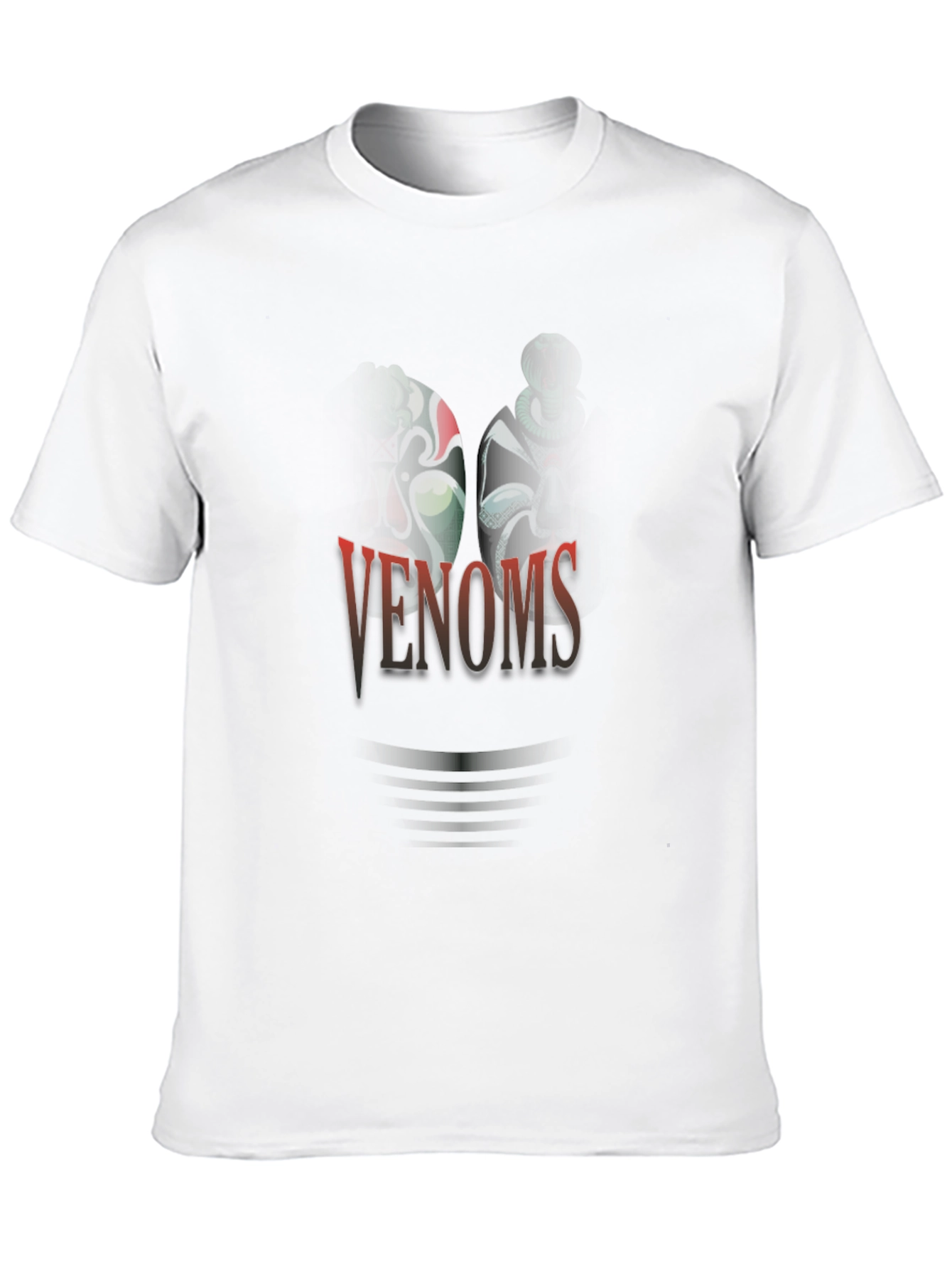 Black Venoms T-Shirt - Unique Design, Black Cotton Tee view 10