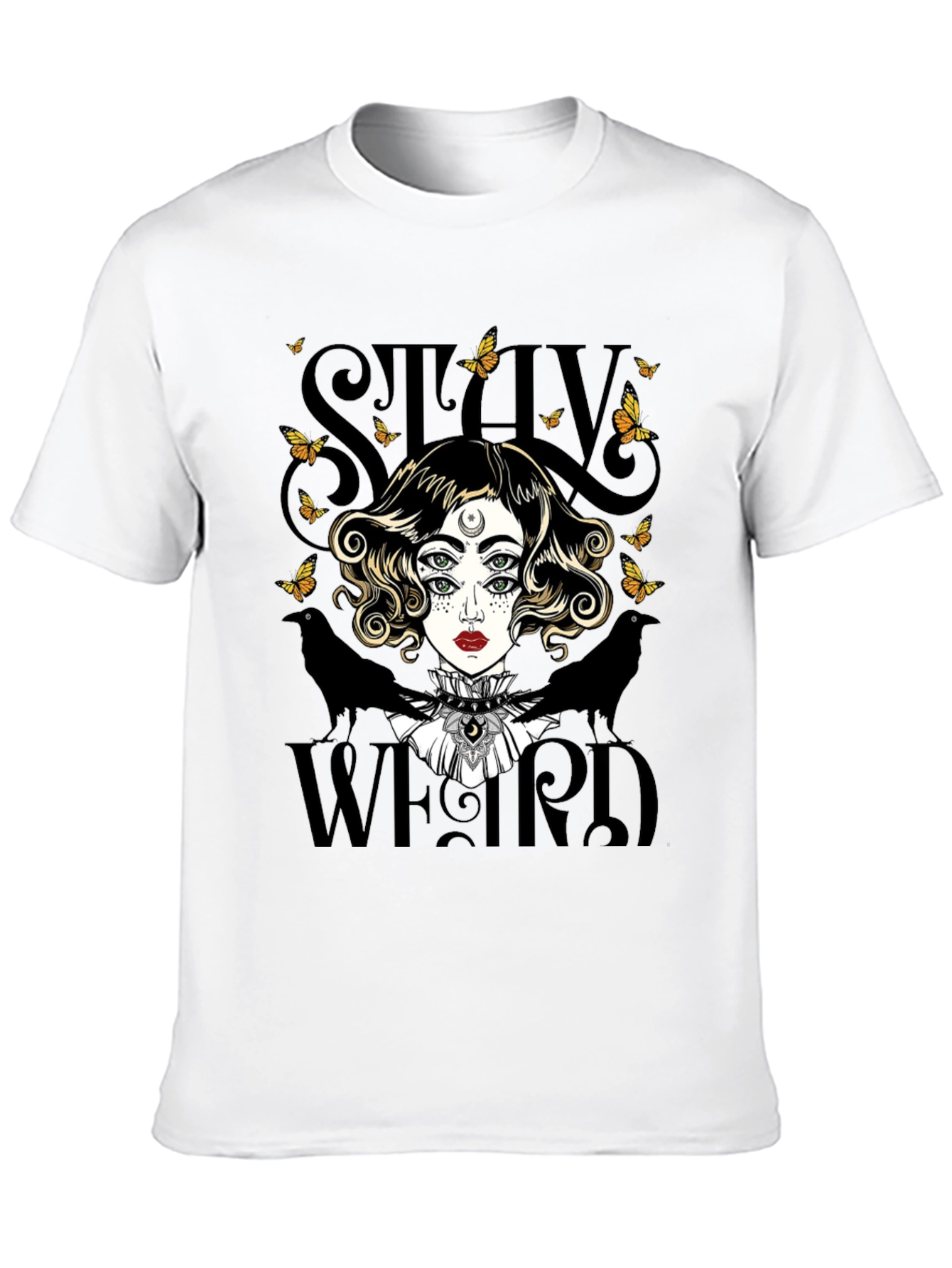 Black Stay Weird Graphic Tee - Unique & Stylish view 10