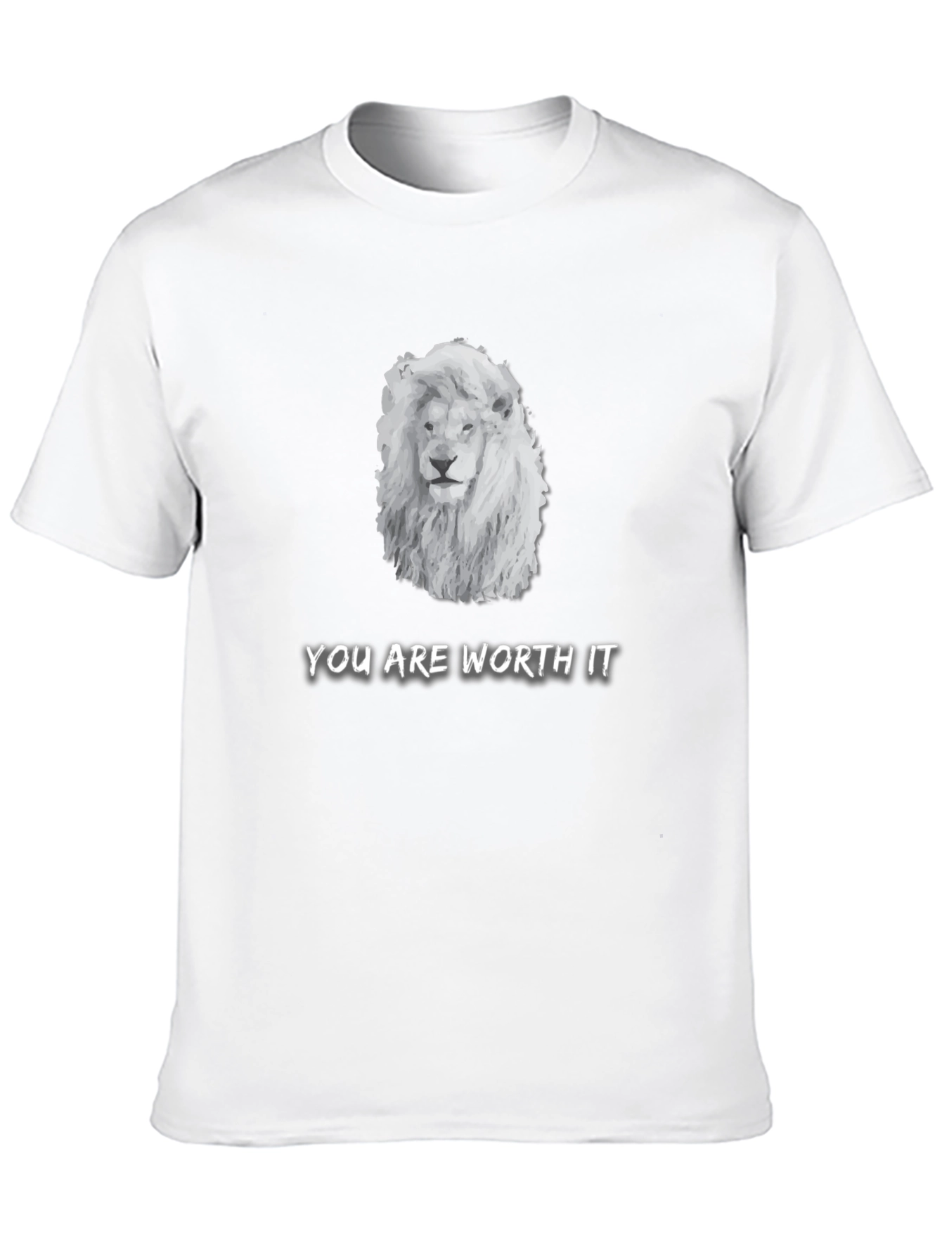 Black Lion Graphic Tee - You Are Worth It - Soft Cotton T-Shirt view 10