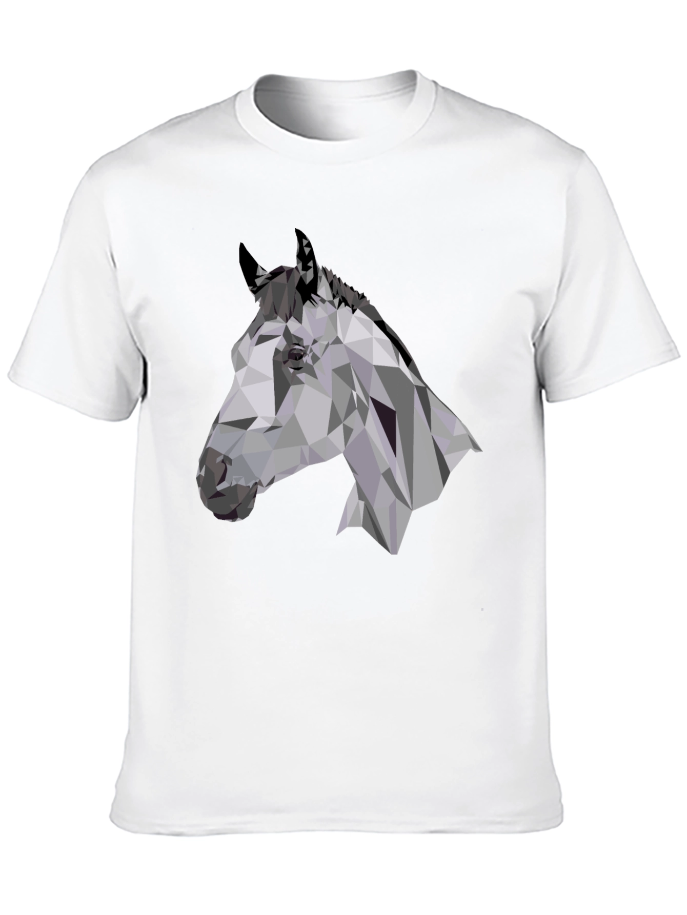 Black Geometric Horse Head Black T-Shirt view 10