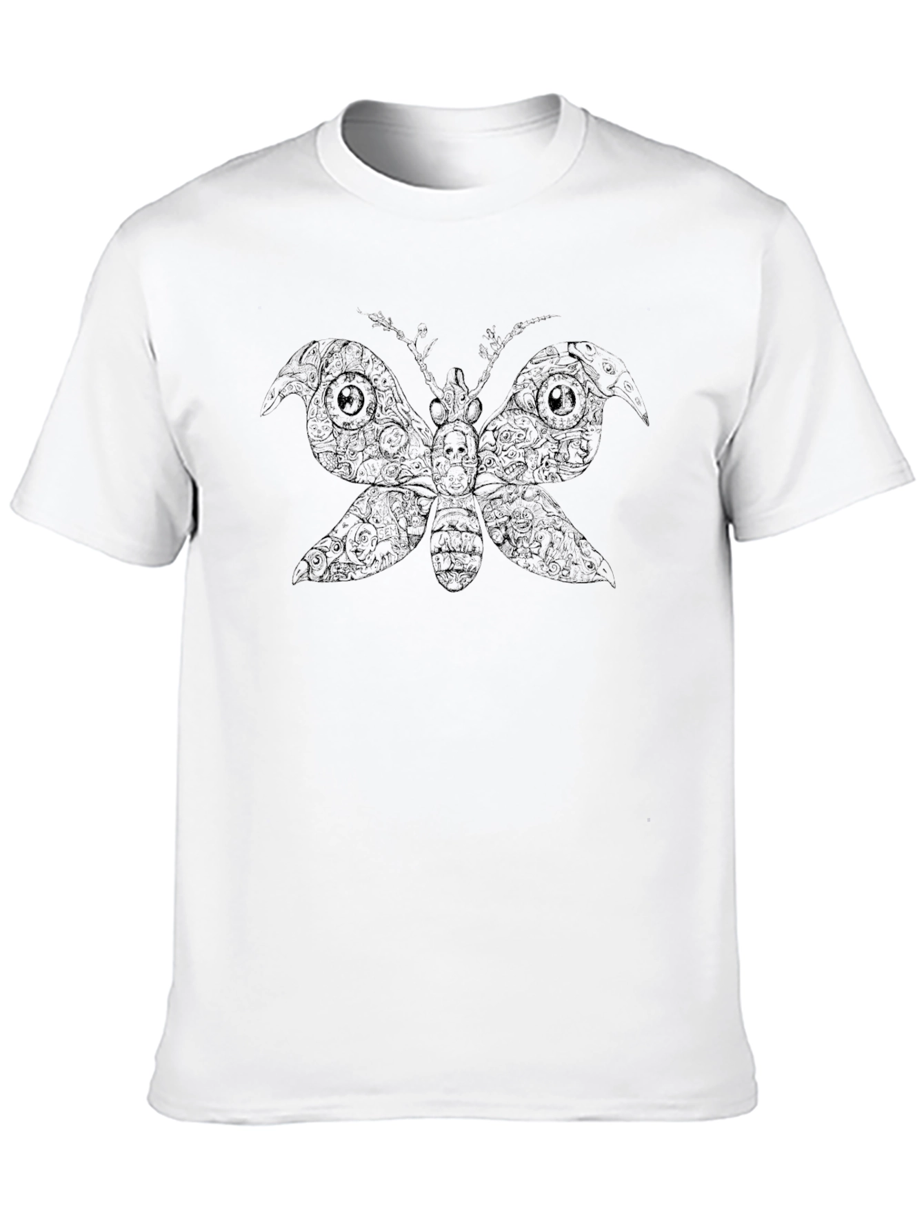 Black Dark Butterfly Graphic Tee - Men's Casual Style view 10