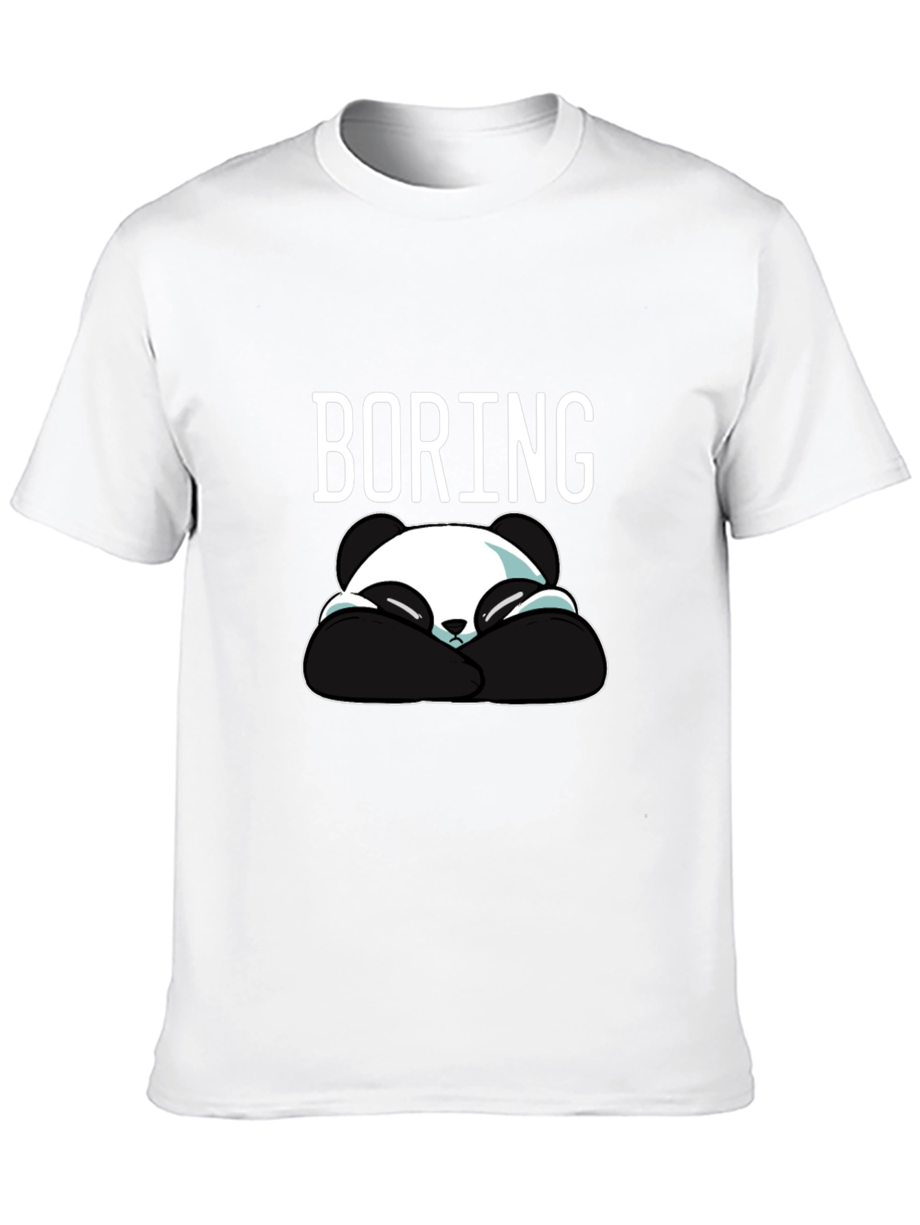 Black Boring Panda Graphic T-Shirt - Soft Cotton Tee view 10