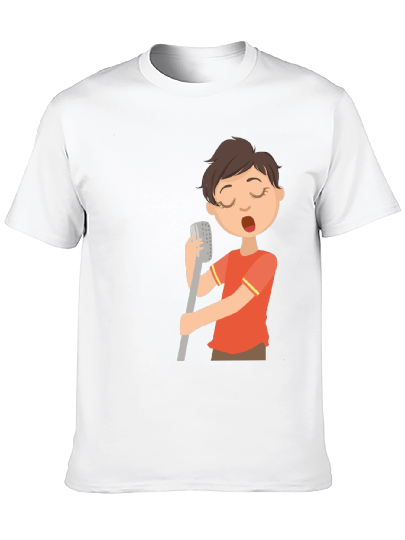 Black Singing Boy Graphic Tee - Black Cotton Blend T-Shirt view 10