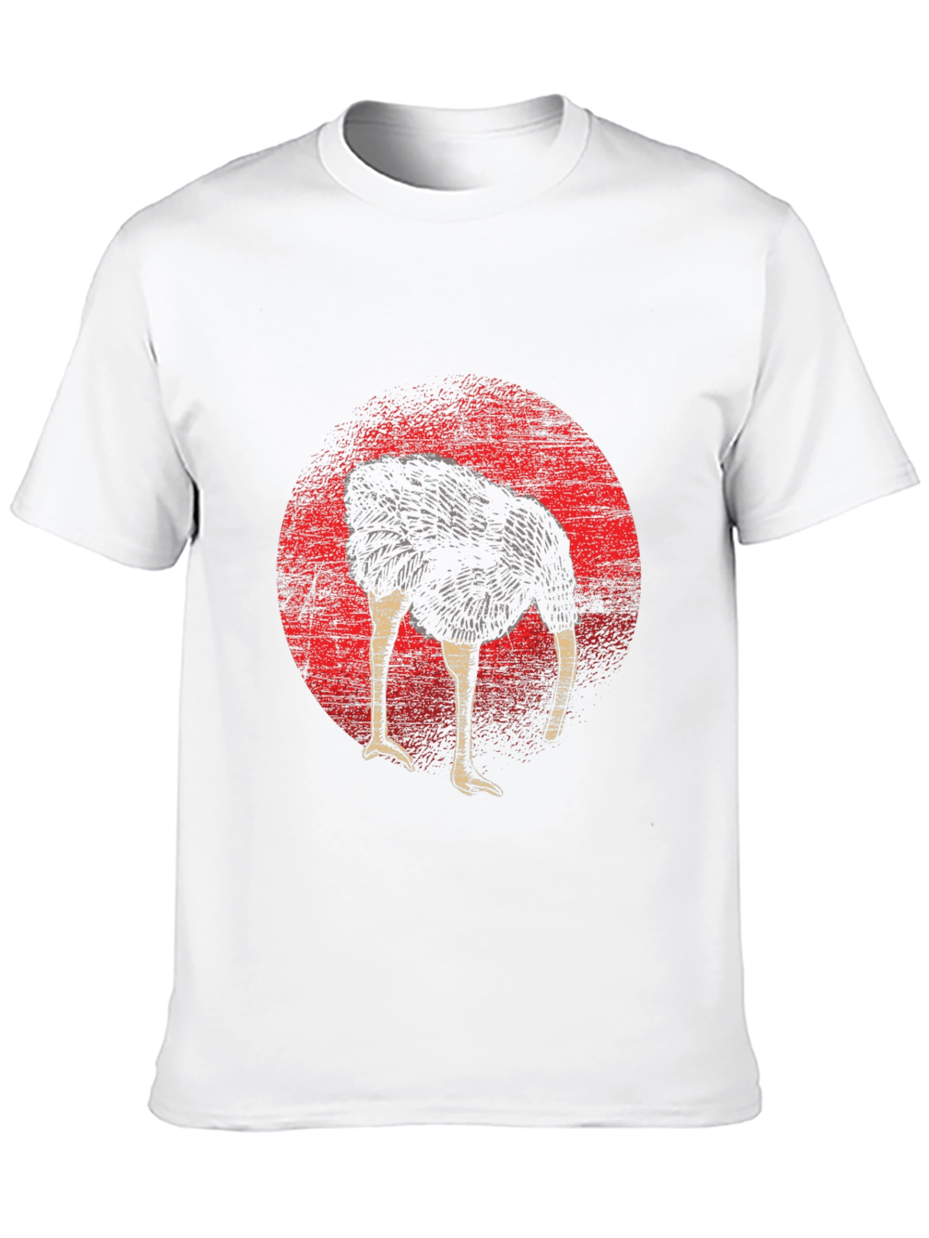 Black Ostrich Head in Sand Graphic Tee - Funny Graphic T-Shirt view 10