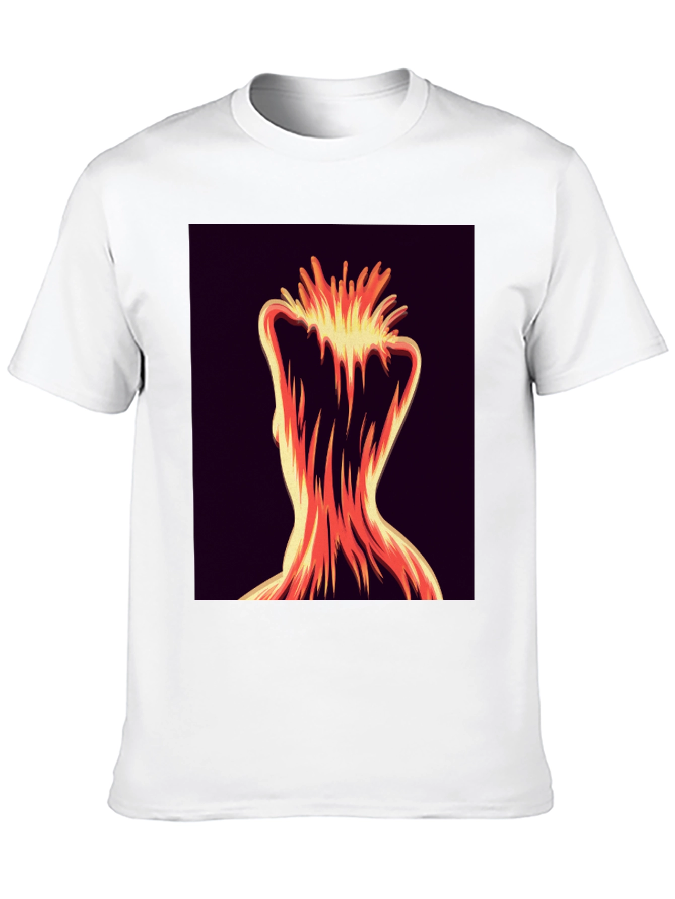 Black Abstract Fiery Figure Tee - Bold Graphic Print view 10
