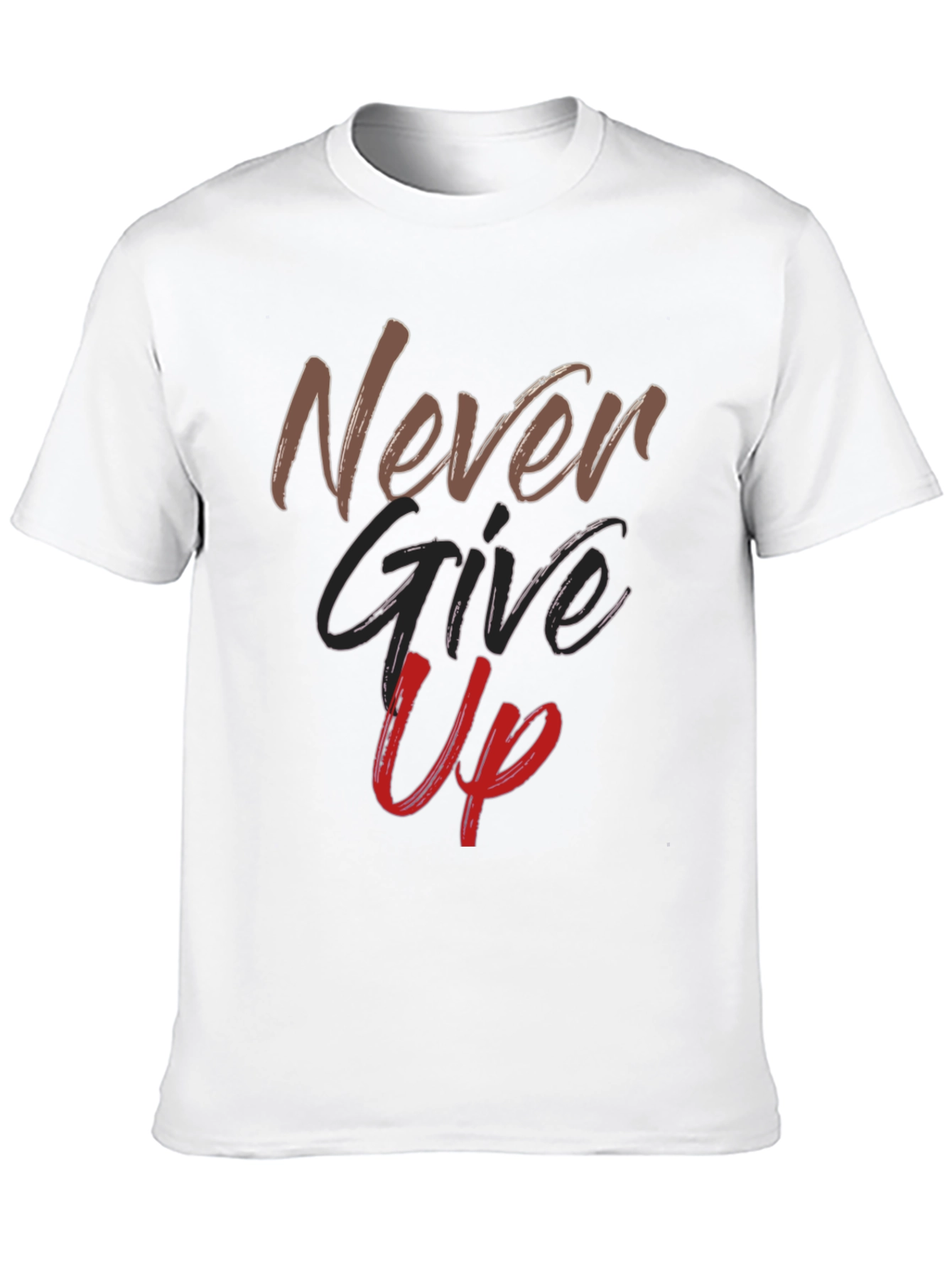 Black Never Give Up Graphic Tee - Motivational Shirt view 10