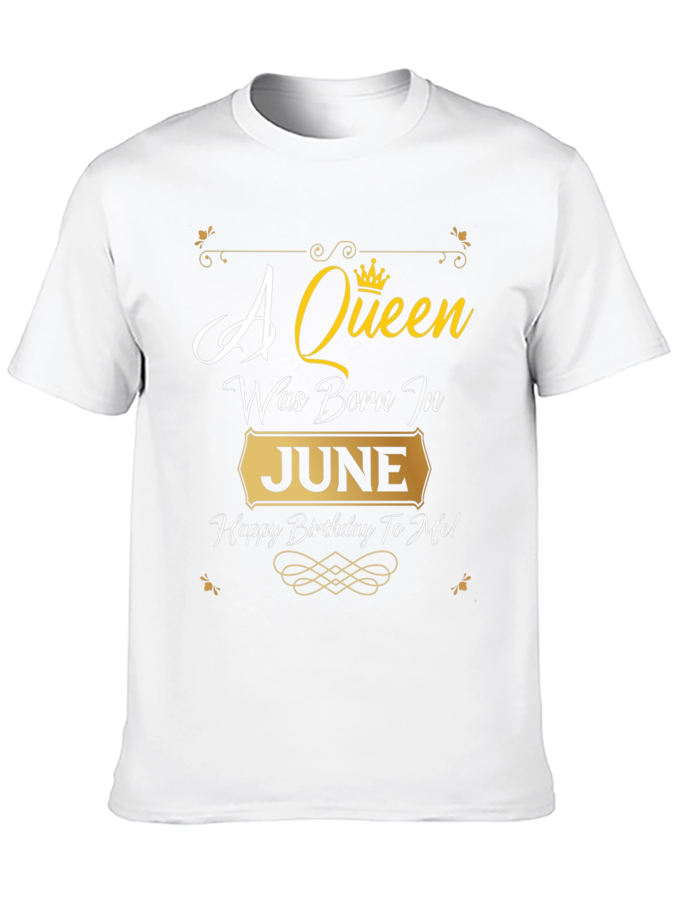 Black A Queen Was Born In June Birthday T-Shirt view 10