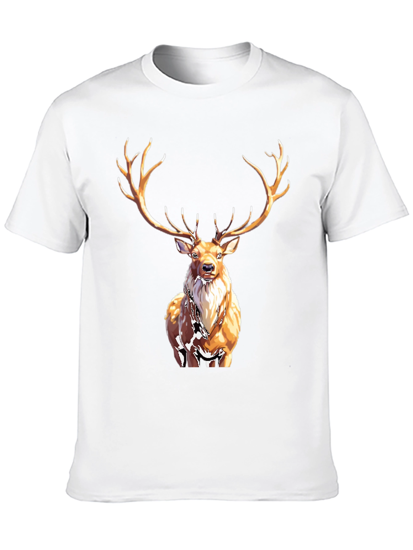 Black Majestic Deer Graphic Tee - Black Cotton T-Shirt view 10