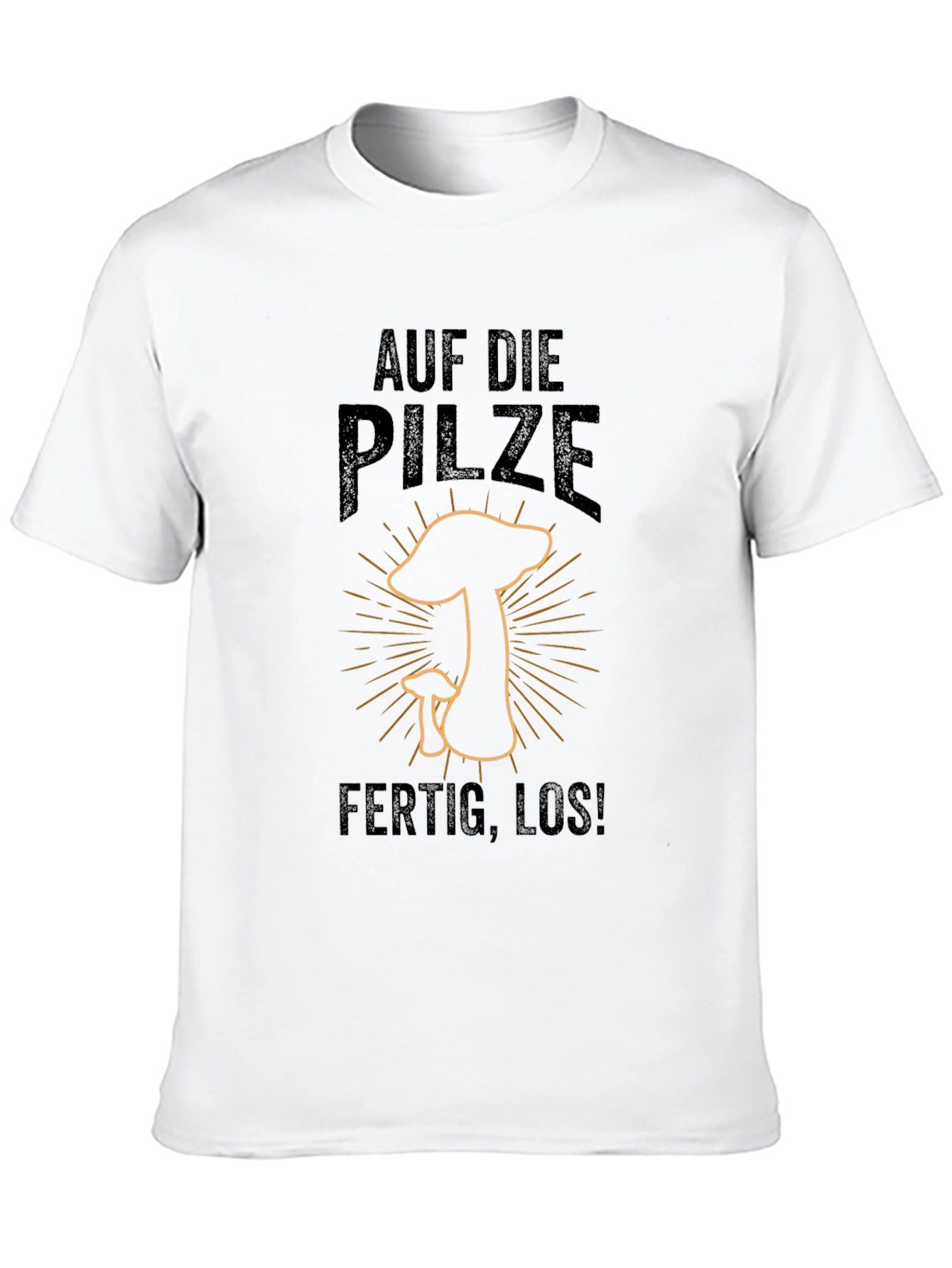Black Auf Die Pilze - Ready to Hunt Mushrooms T-Shirt view 10