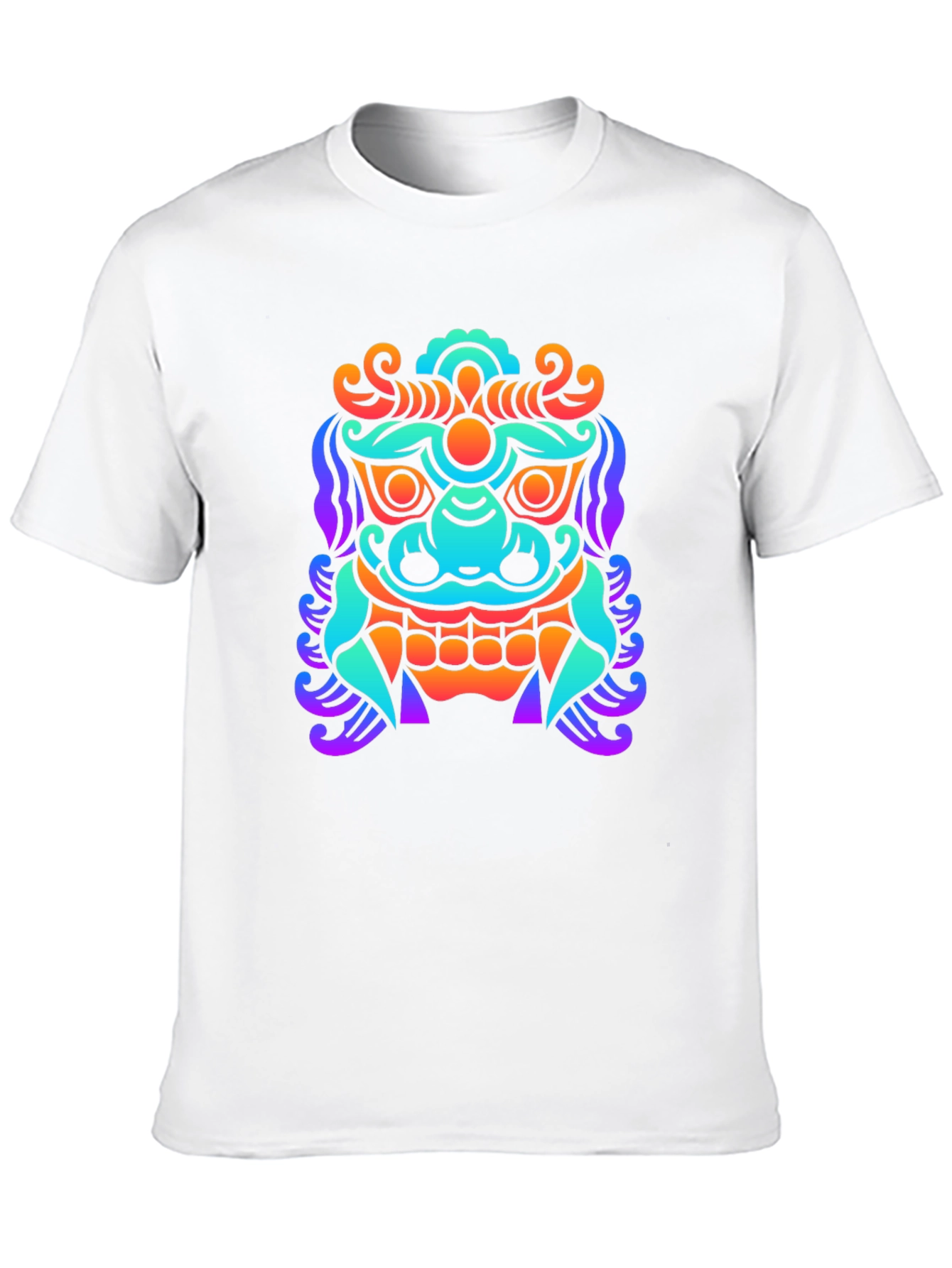 Black Colorful Graphic Tee - Asian Dragon Print view 10