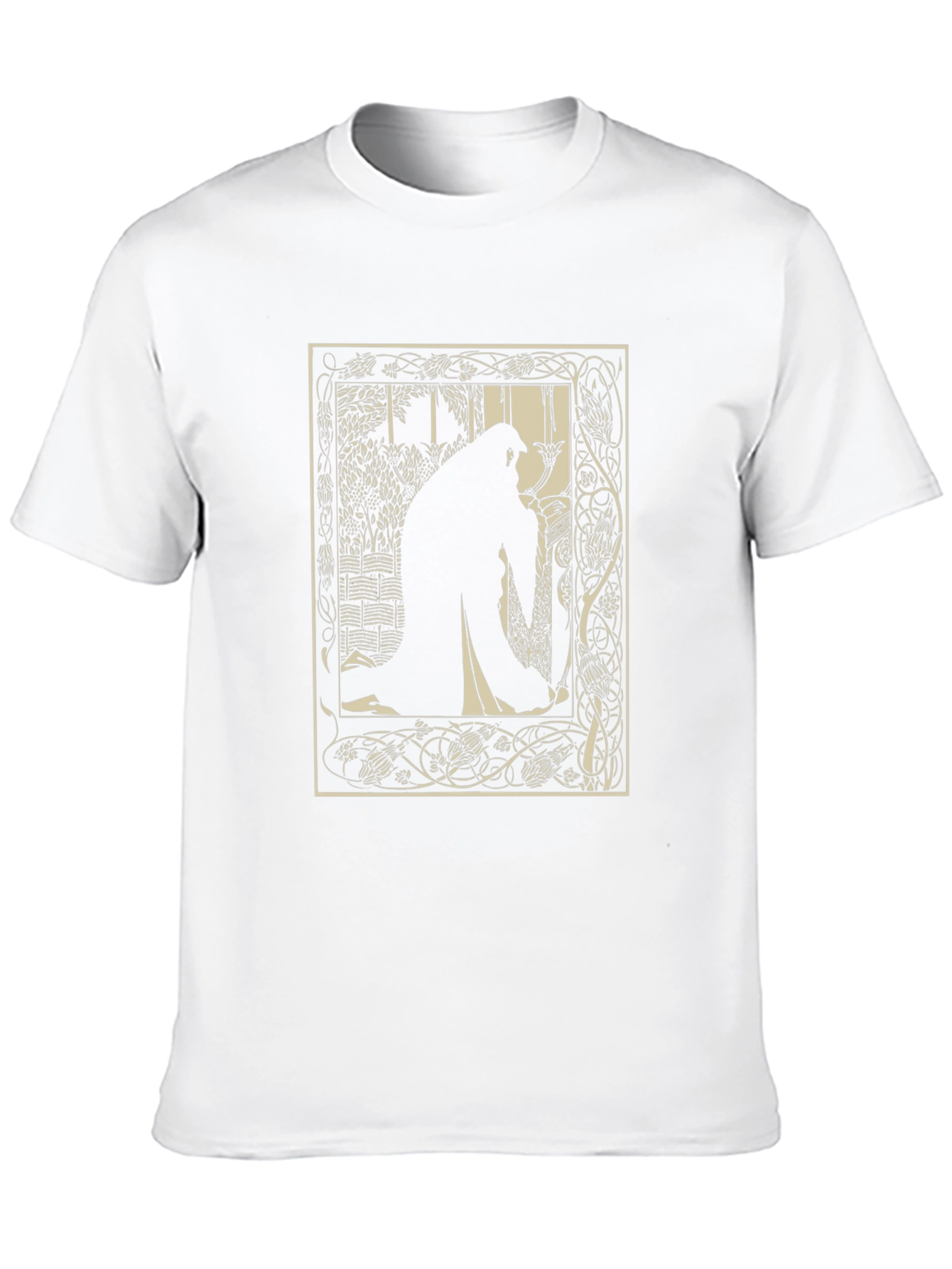 Black Art Nouveau Silhouette T-Shirt view 10