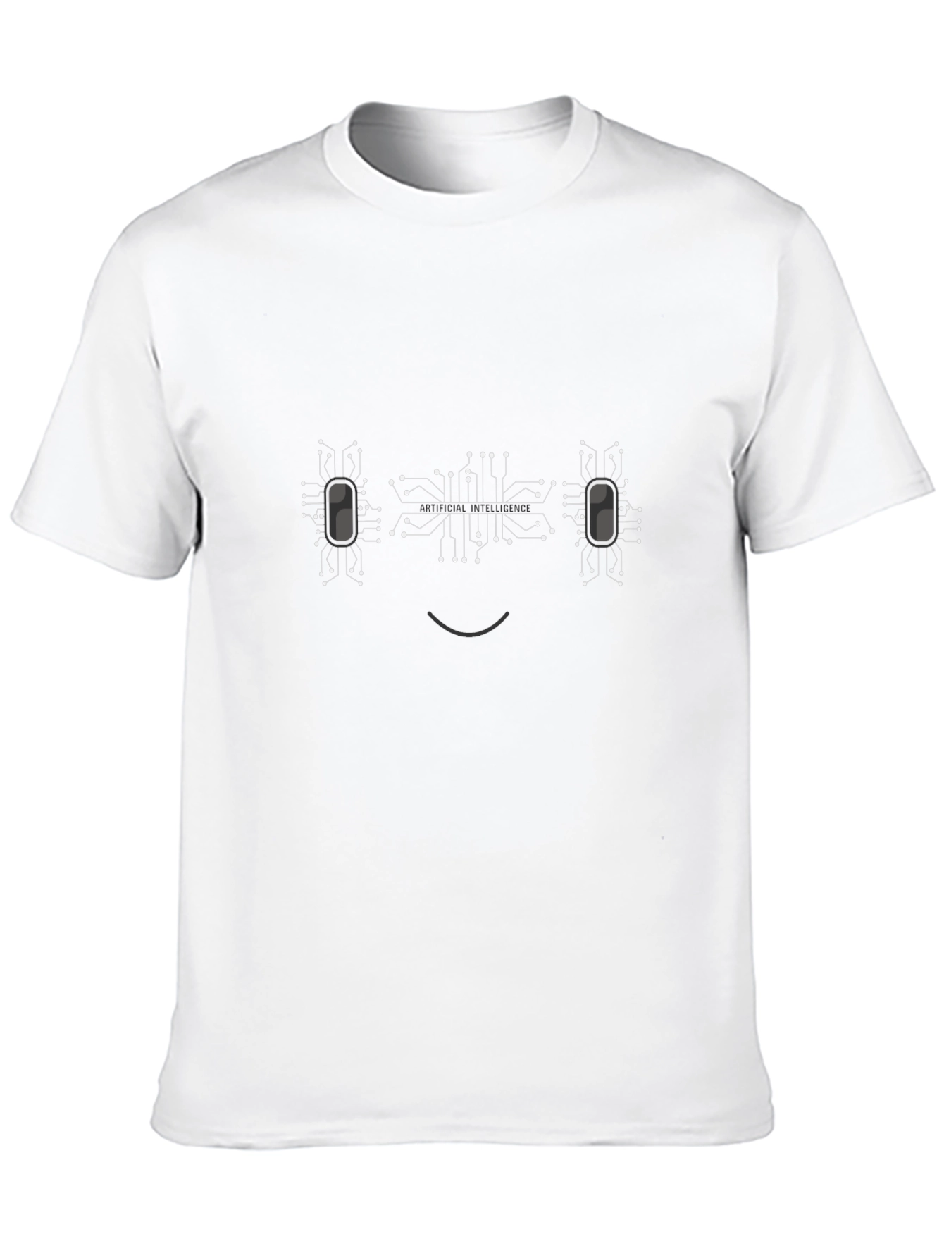 Black Tech Circuit Board Smiley Face Graphic Tee view 10