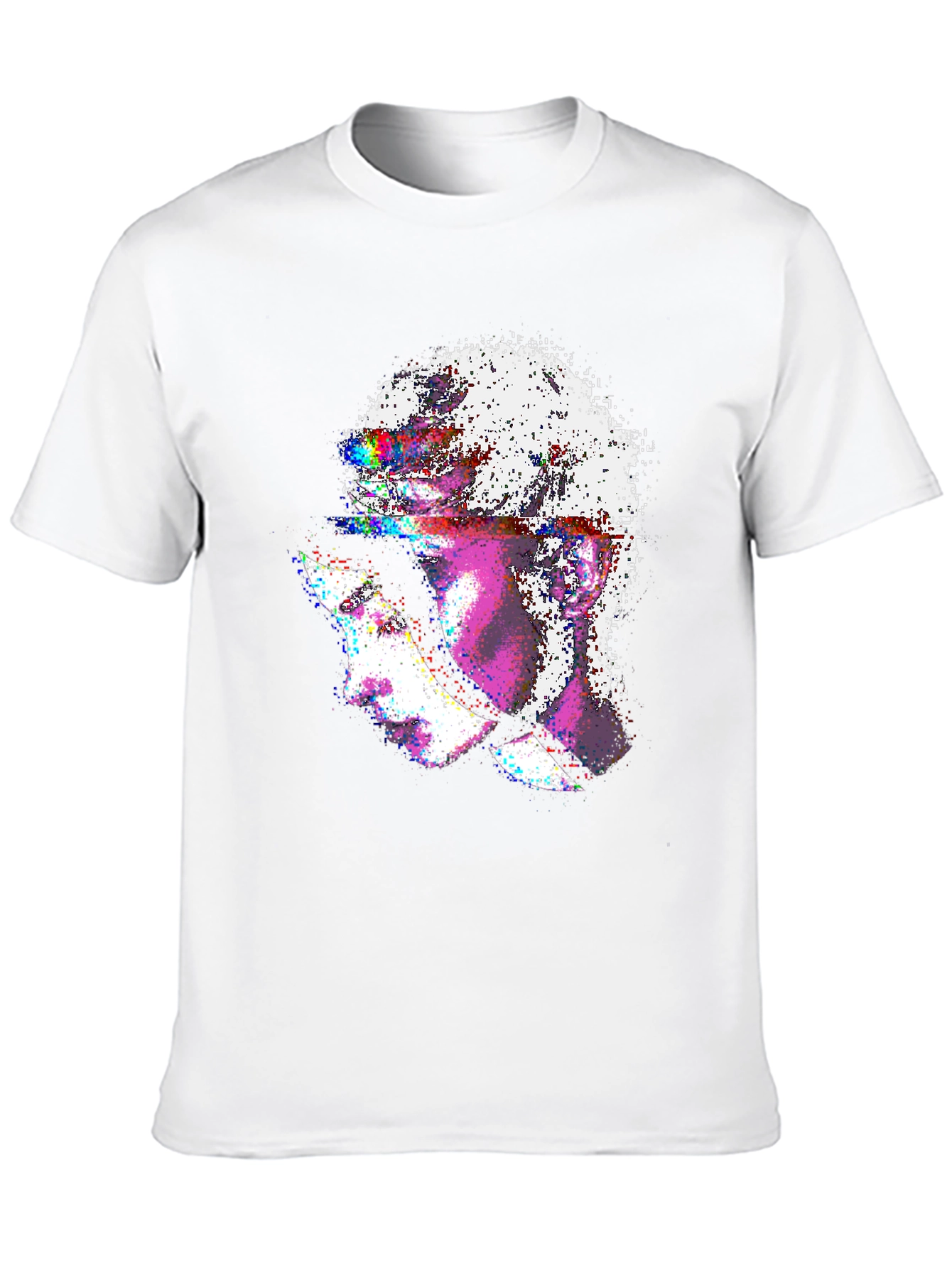 Black Abstract Glitch Art Graphic Tee - Stylish Black T-Shirt view 10