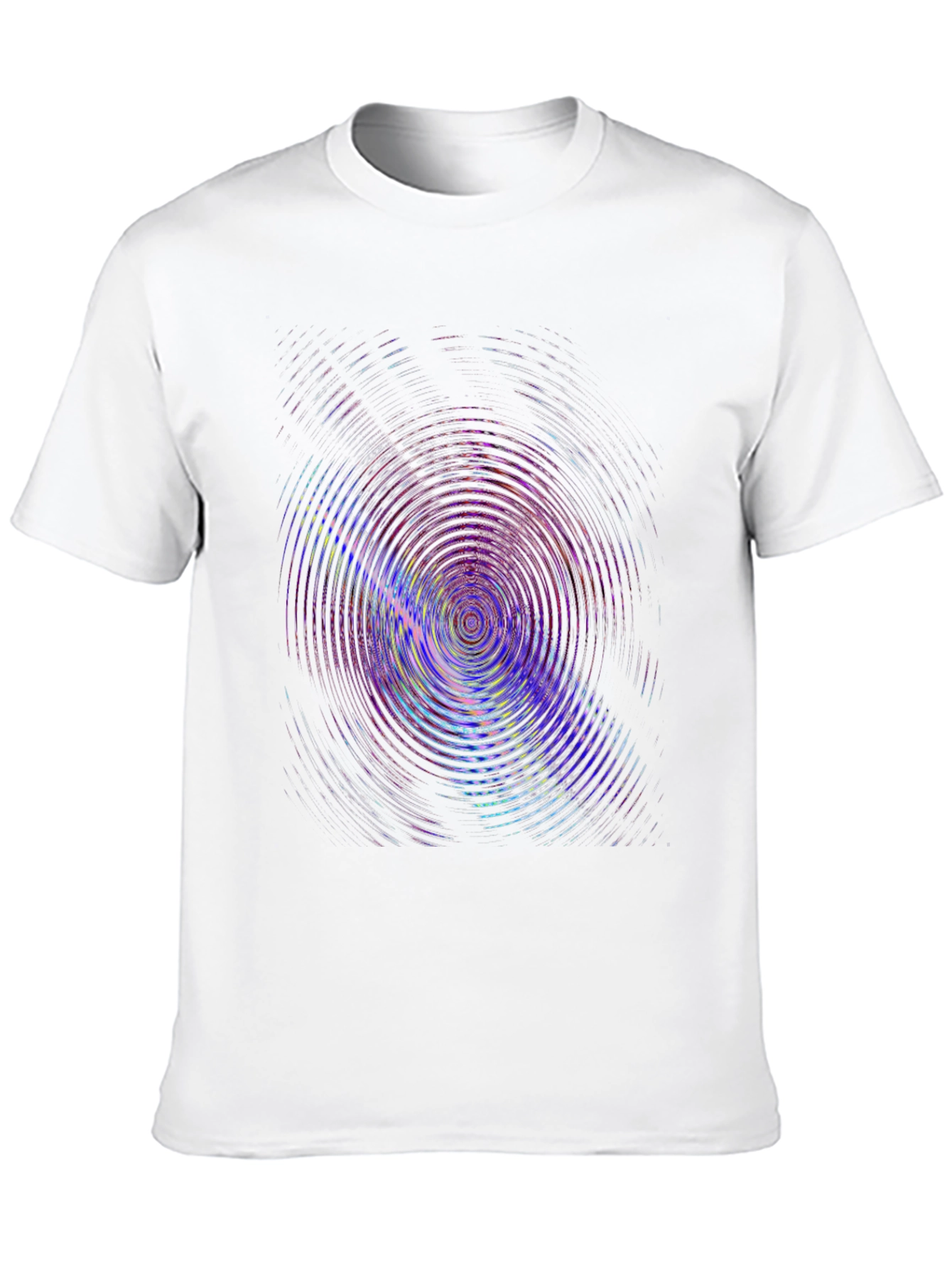 Black Vibrant Ripple Effect Black T-Shirt view 10