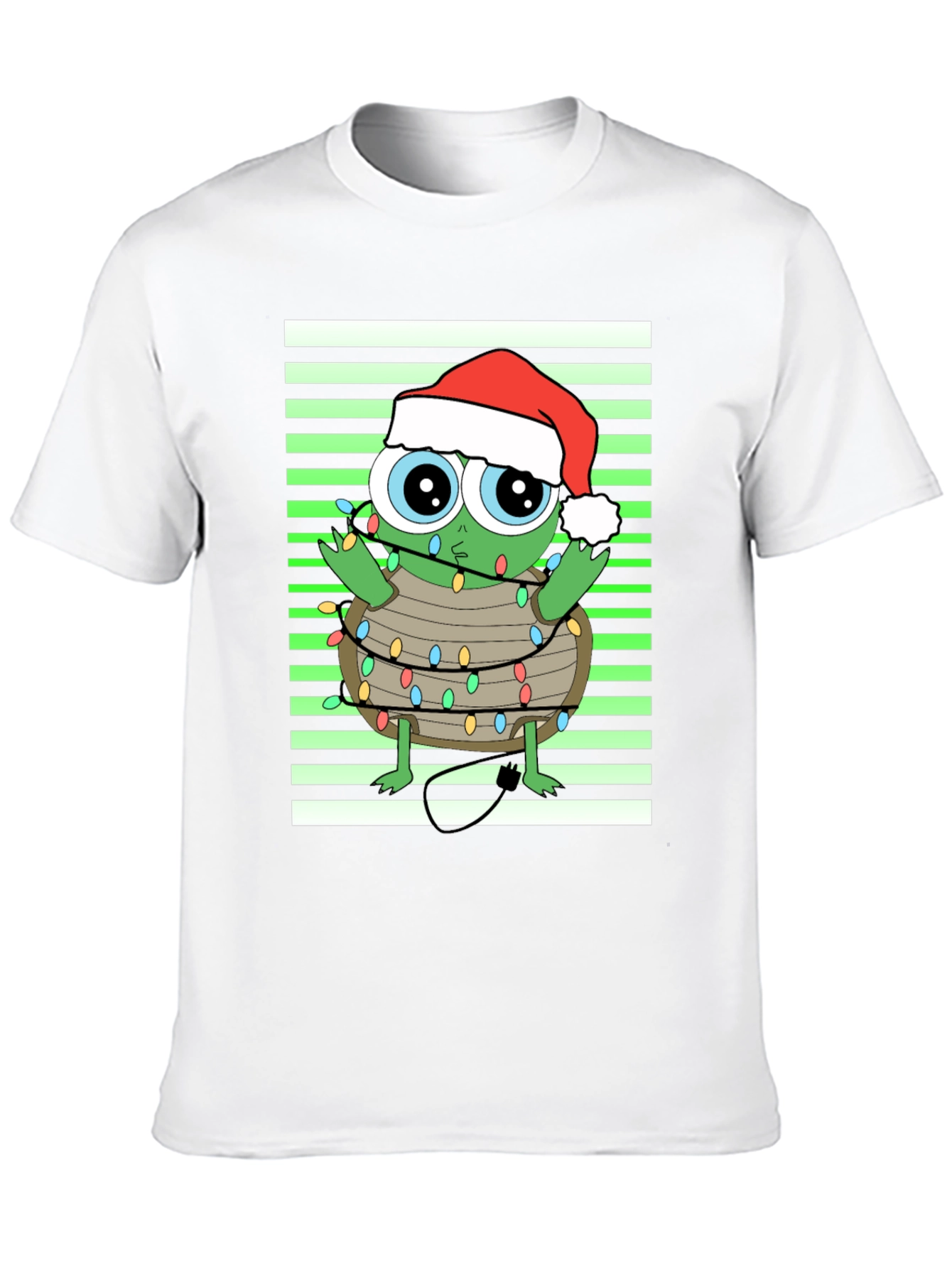 Black Christmas Turtle in Lights Graphic Tee view 10