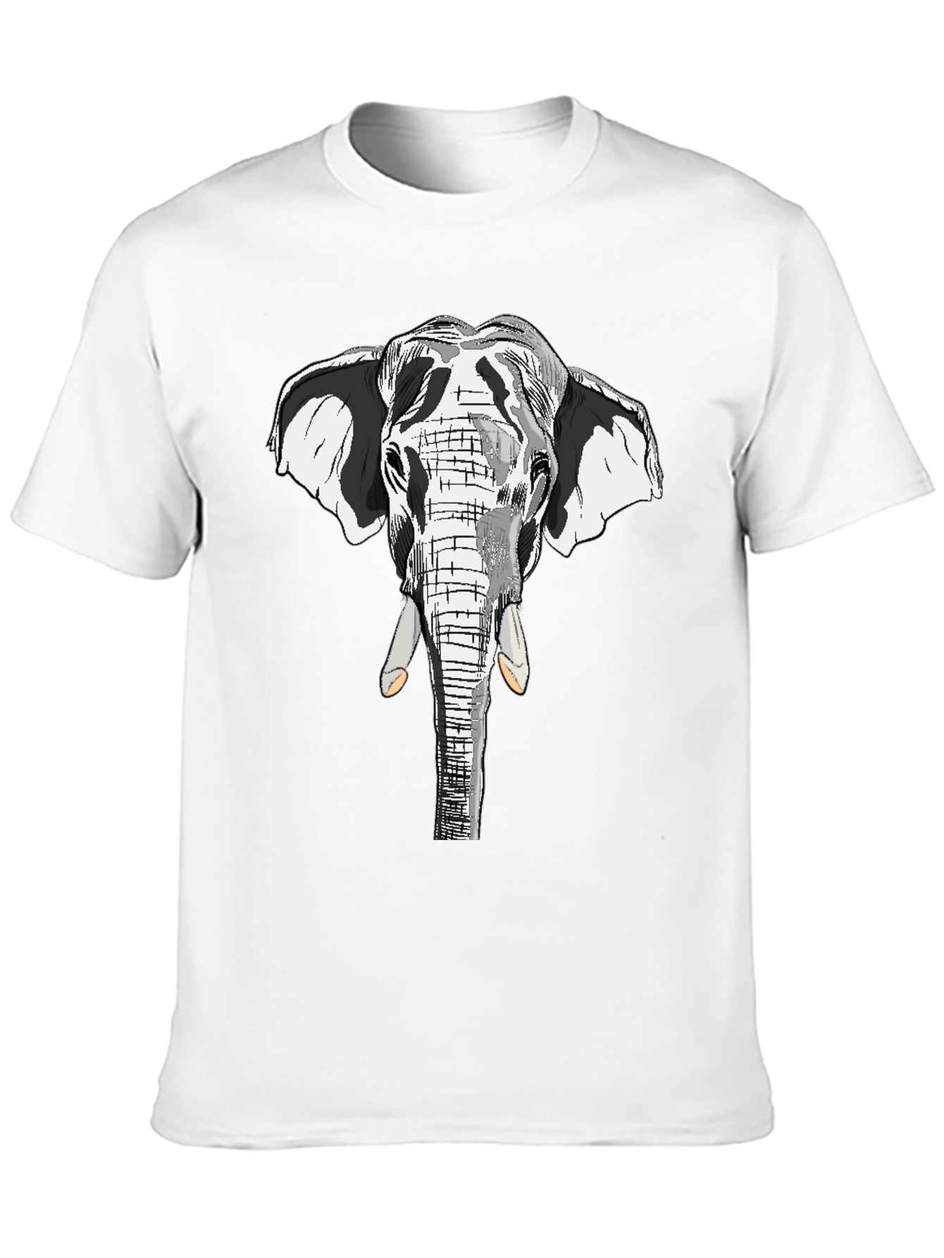 Black Elephant Graphic Print Black Cotton Tee view 10
