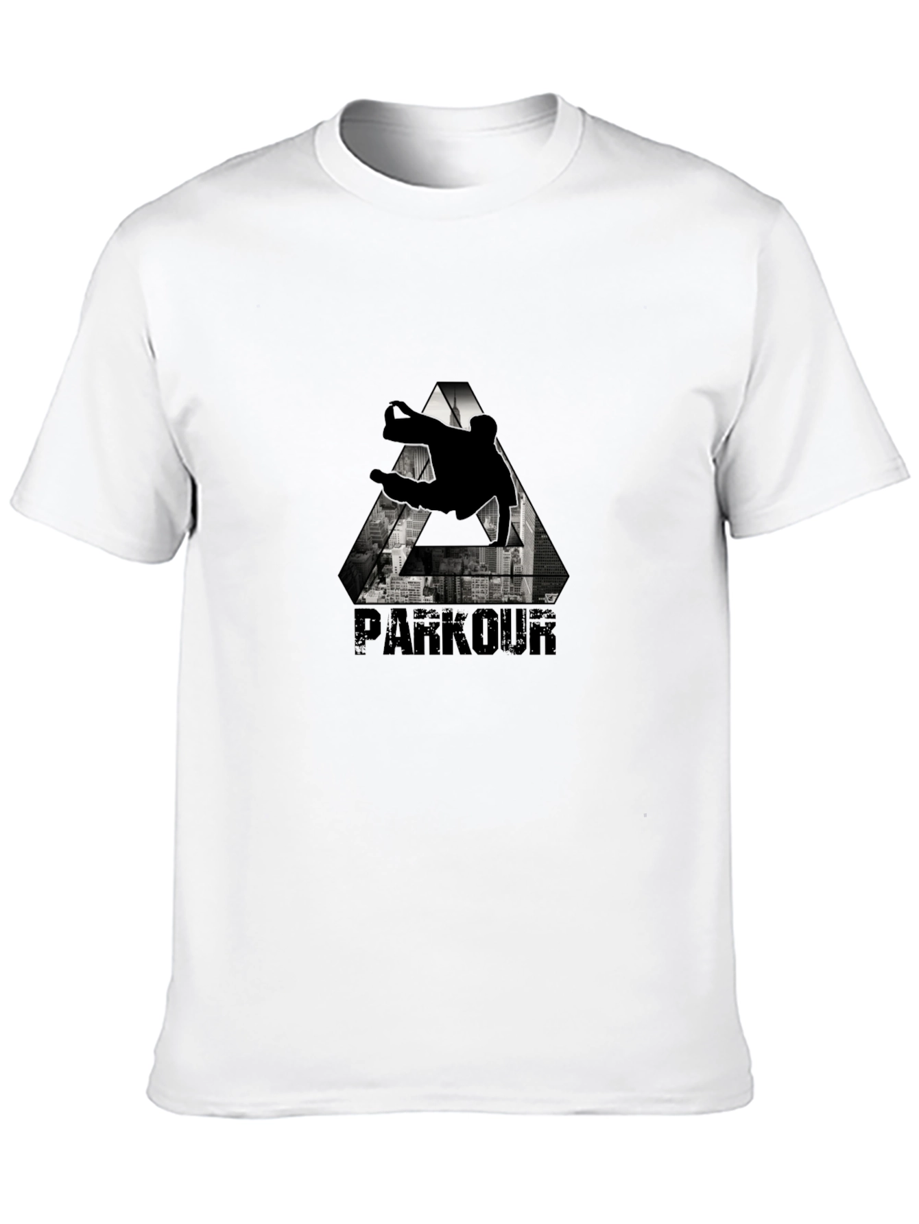 Black Parkour Triangle Graphic T-Shirt - Urban Style view 10