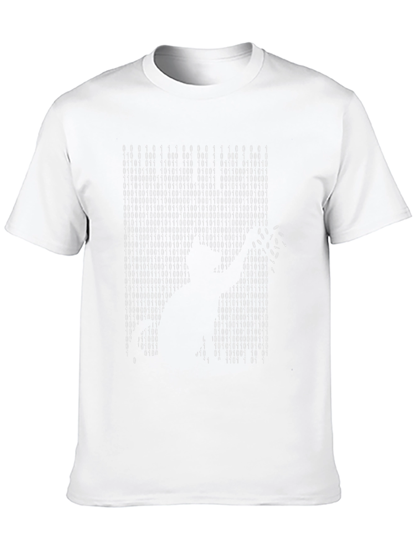 Black Binary Code Silhouette T-Shirt - Hacker Style view 10