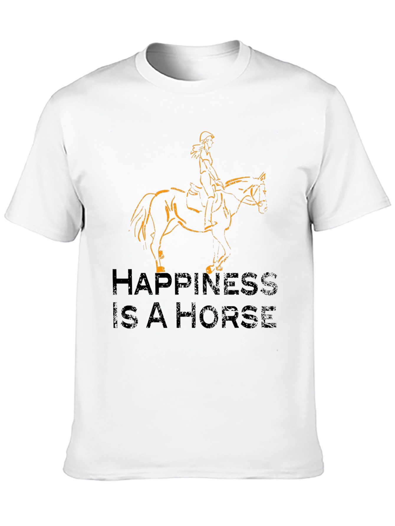 Black Happiness is a Horse Black T-Shirt view 10