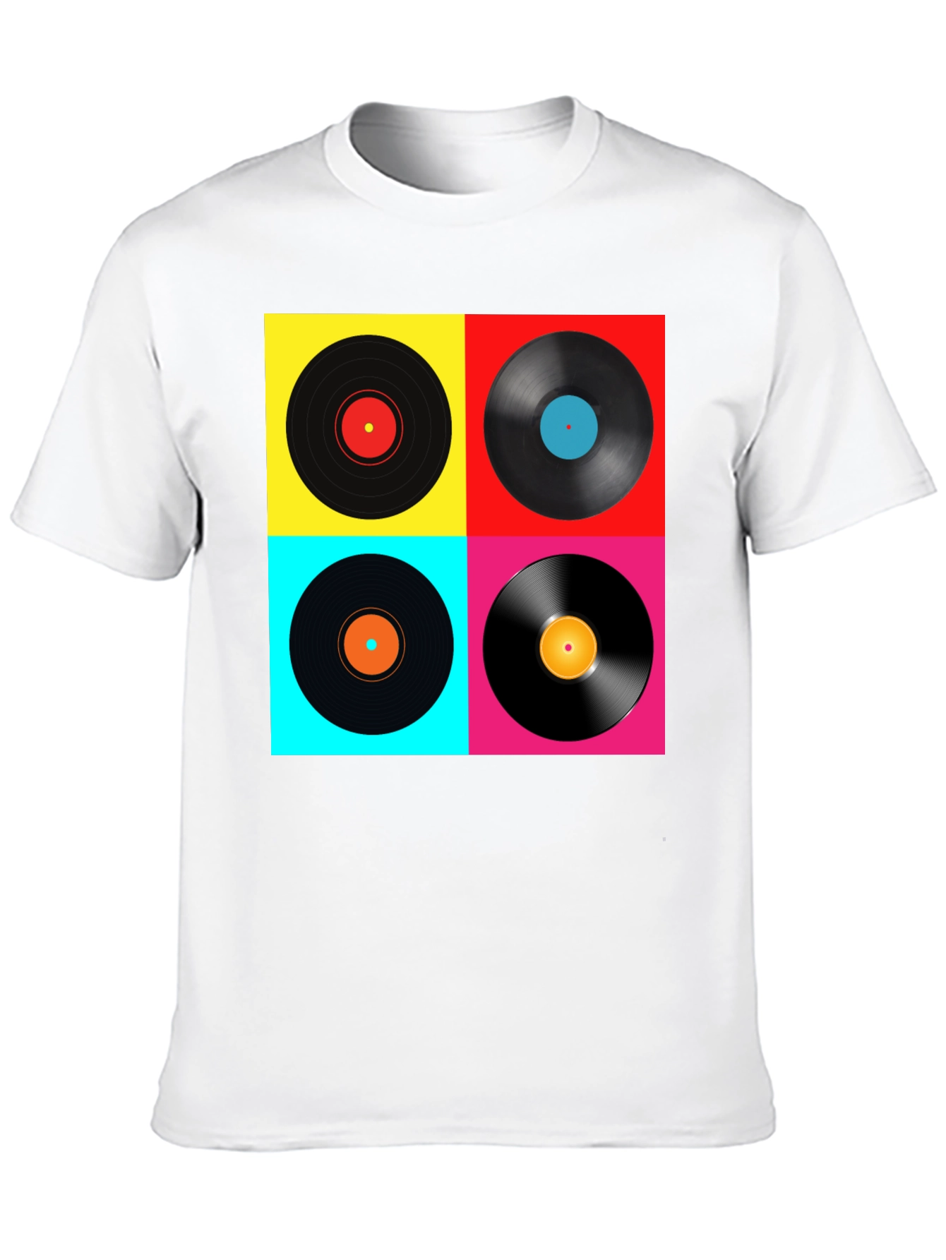 Black Retro Vinyl Record T-Shirt - Colorful Music Tee view 10
