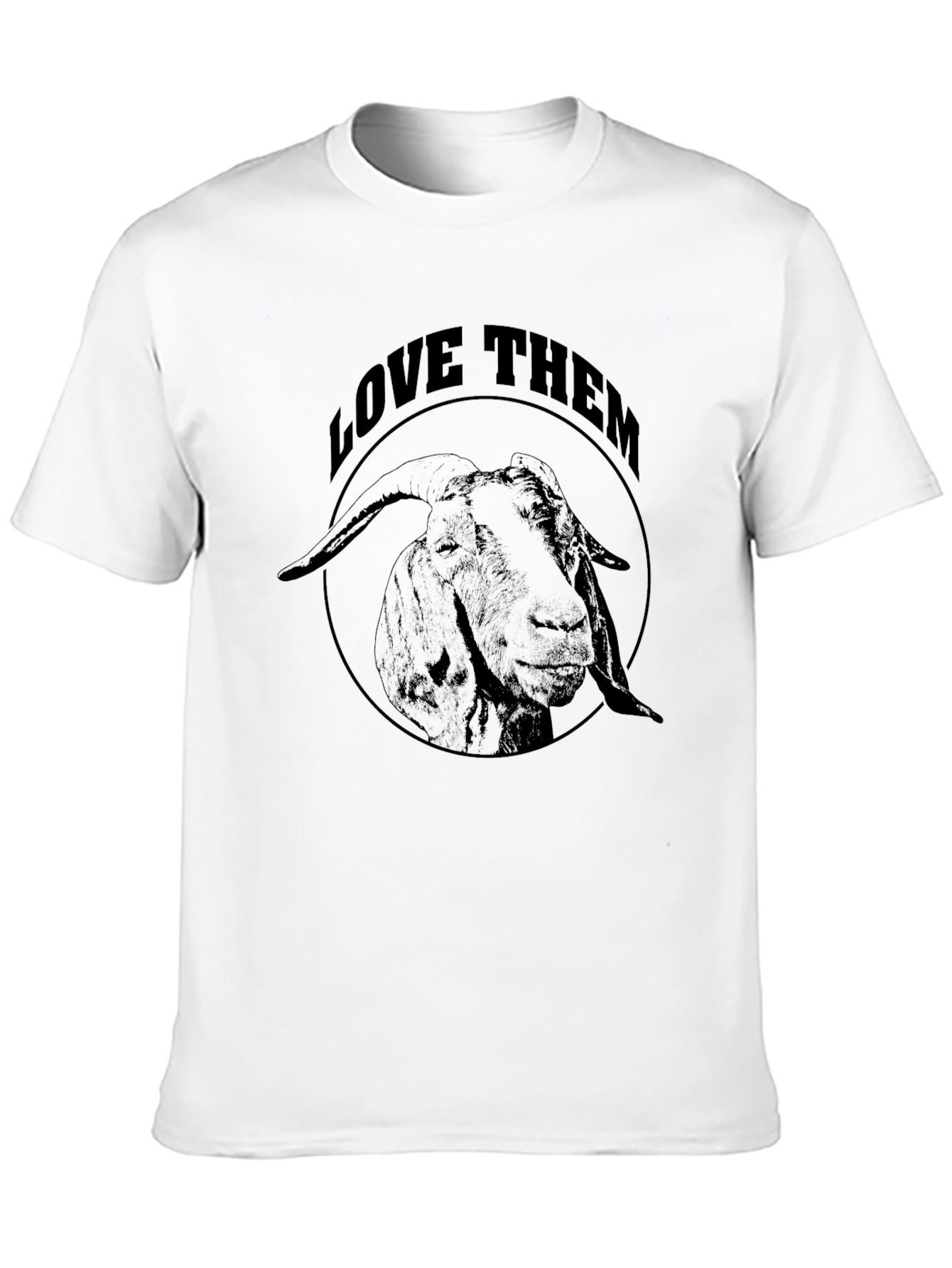 Black Love Them Goat Graphic Tee - Black Cotton T-Shirt view 10