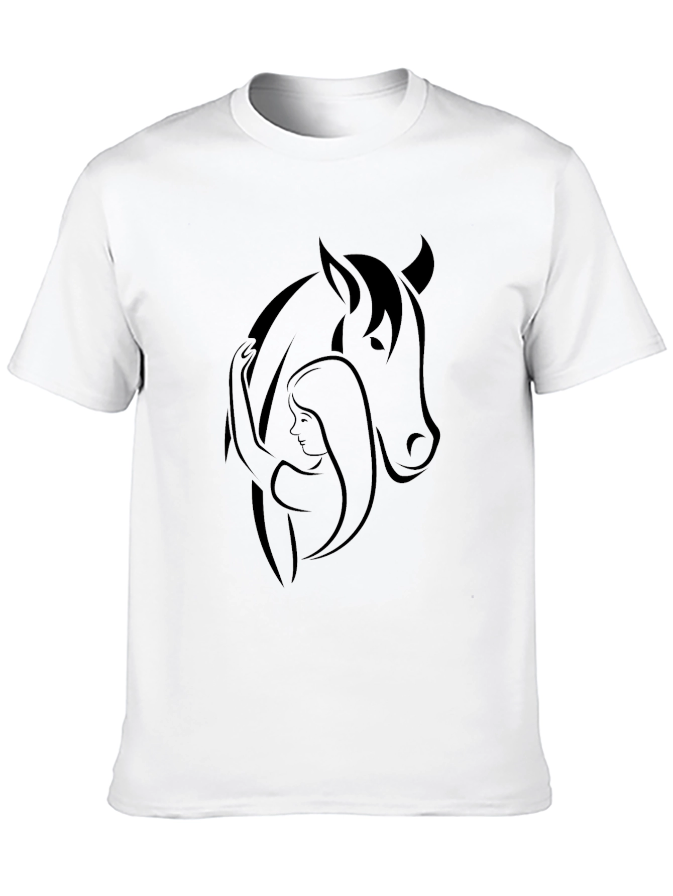 Black Black Horse and Woman Graphic Tee view 10