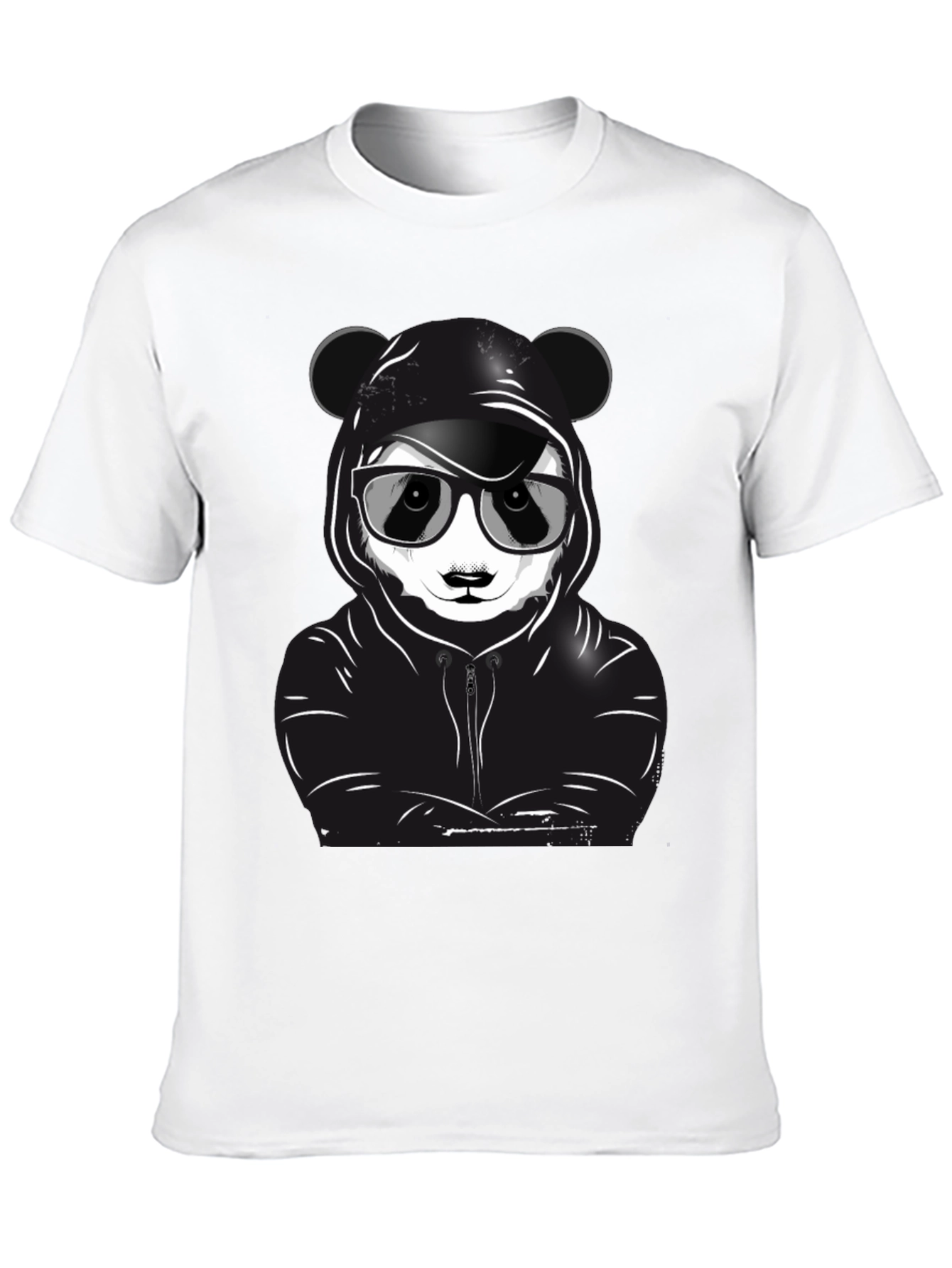 Black Cool Panda Graphic T-Shirt - Black Crew Neck Tee view 10