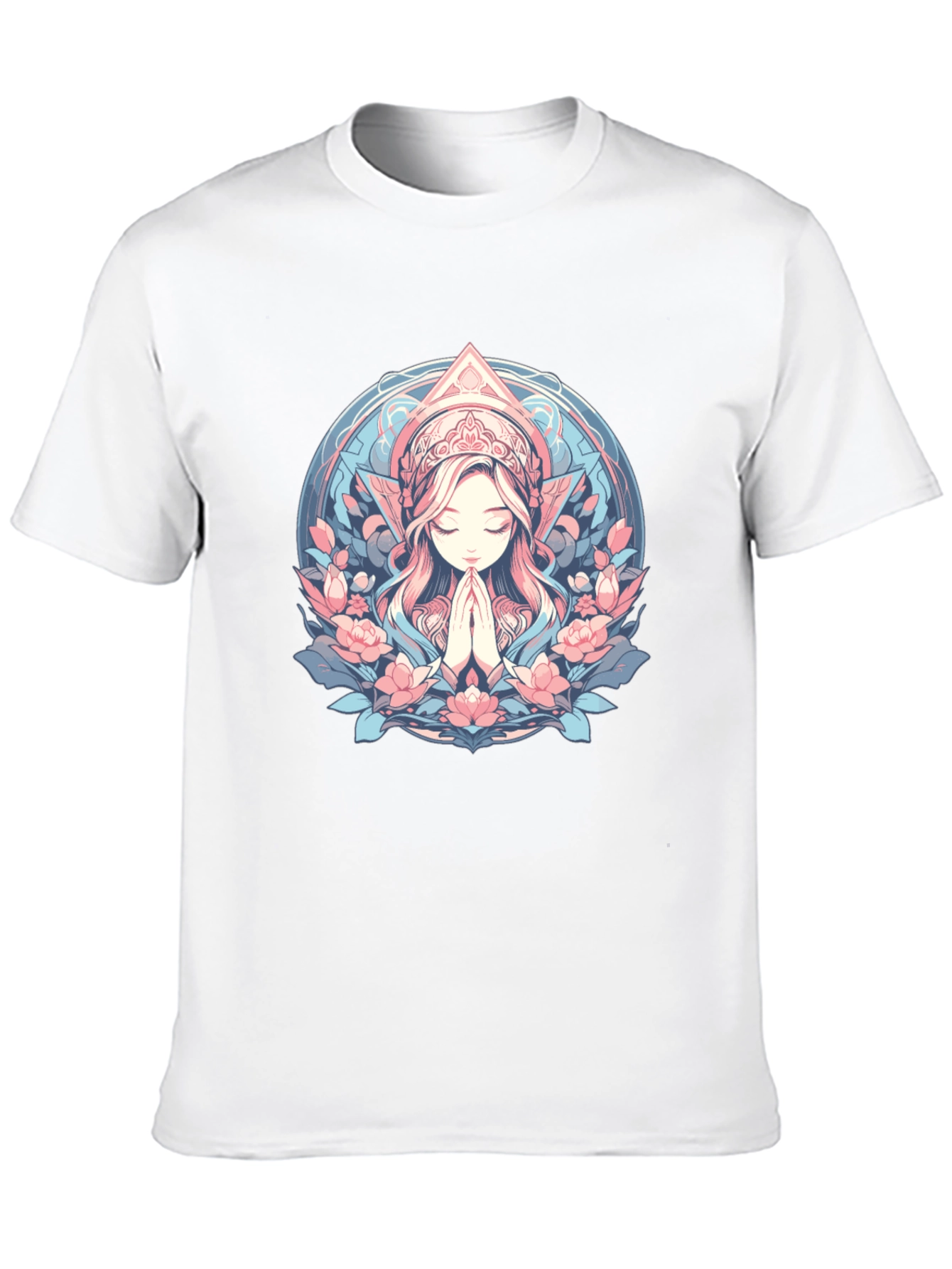 Black Praying Woman Floral T-Shirt view 10