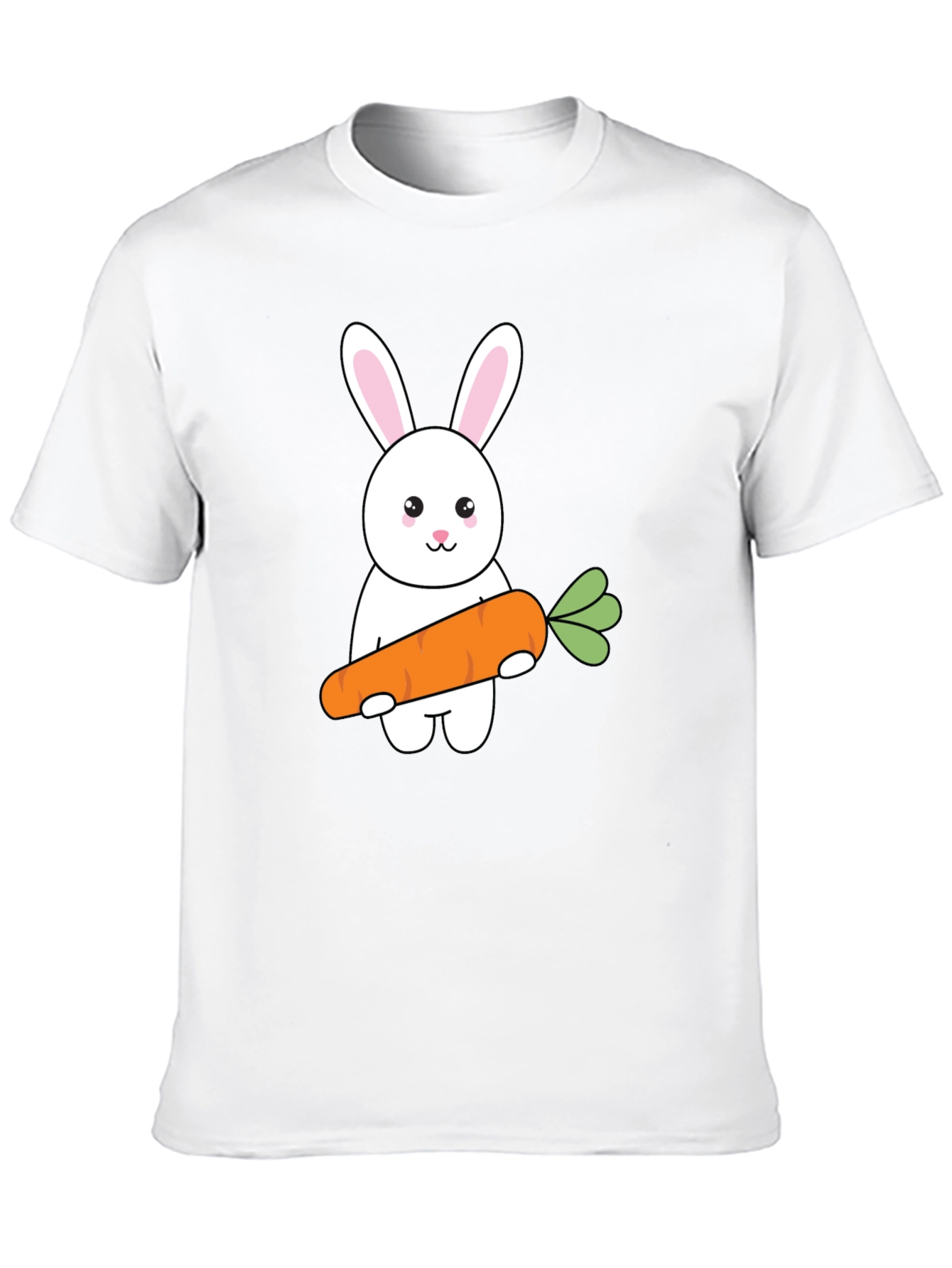 Black Bunny & Carrot Graphic Tee - Black Cotton T-Shirt view 10