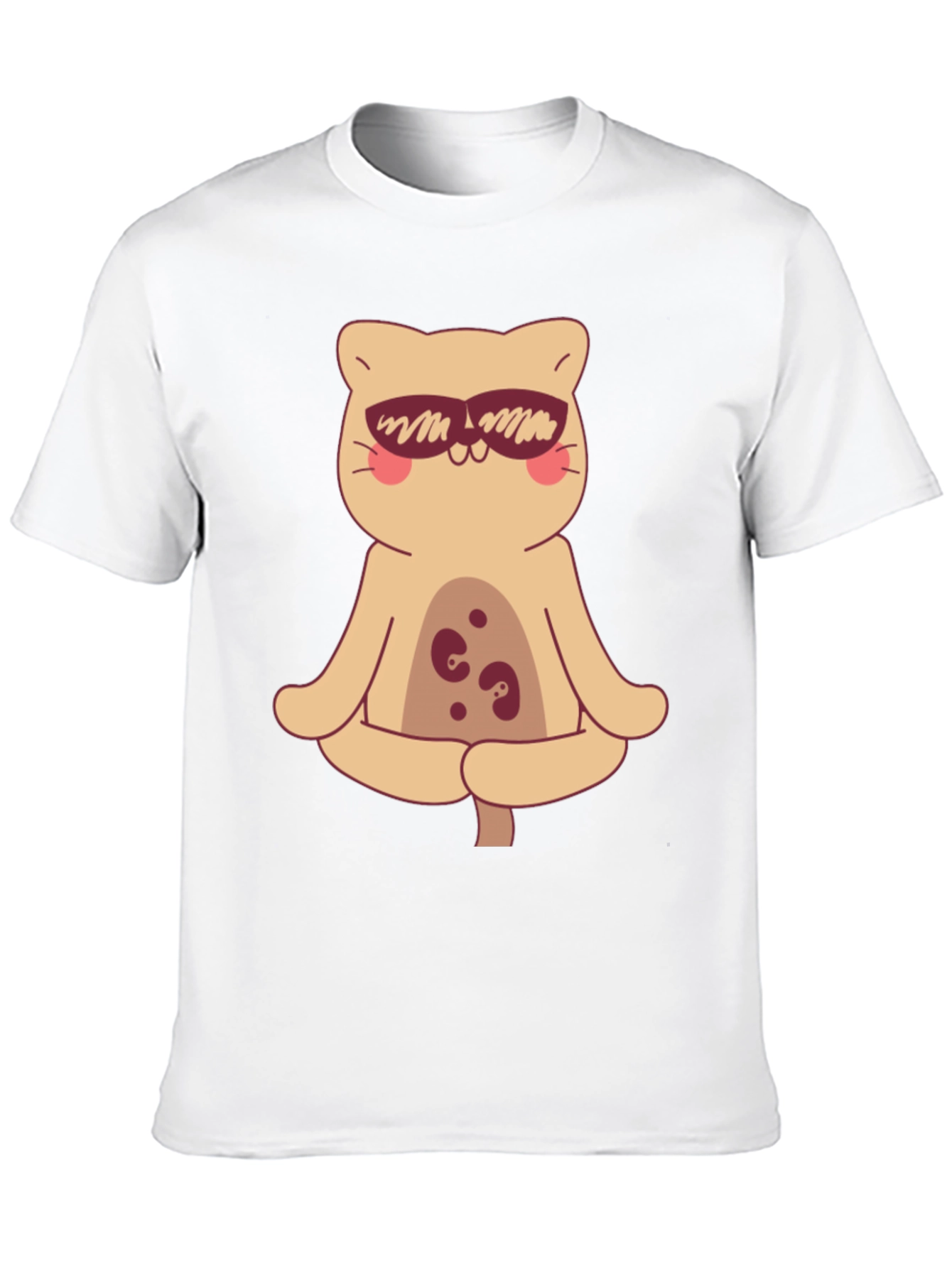 Black Cool Cat Meditating T-Shirt view 10