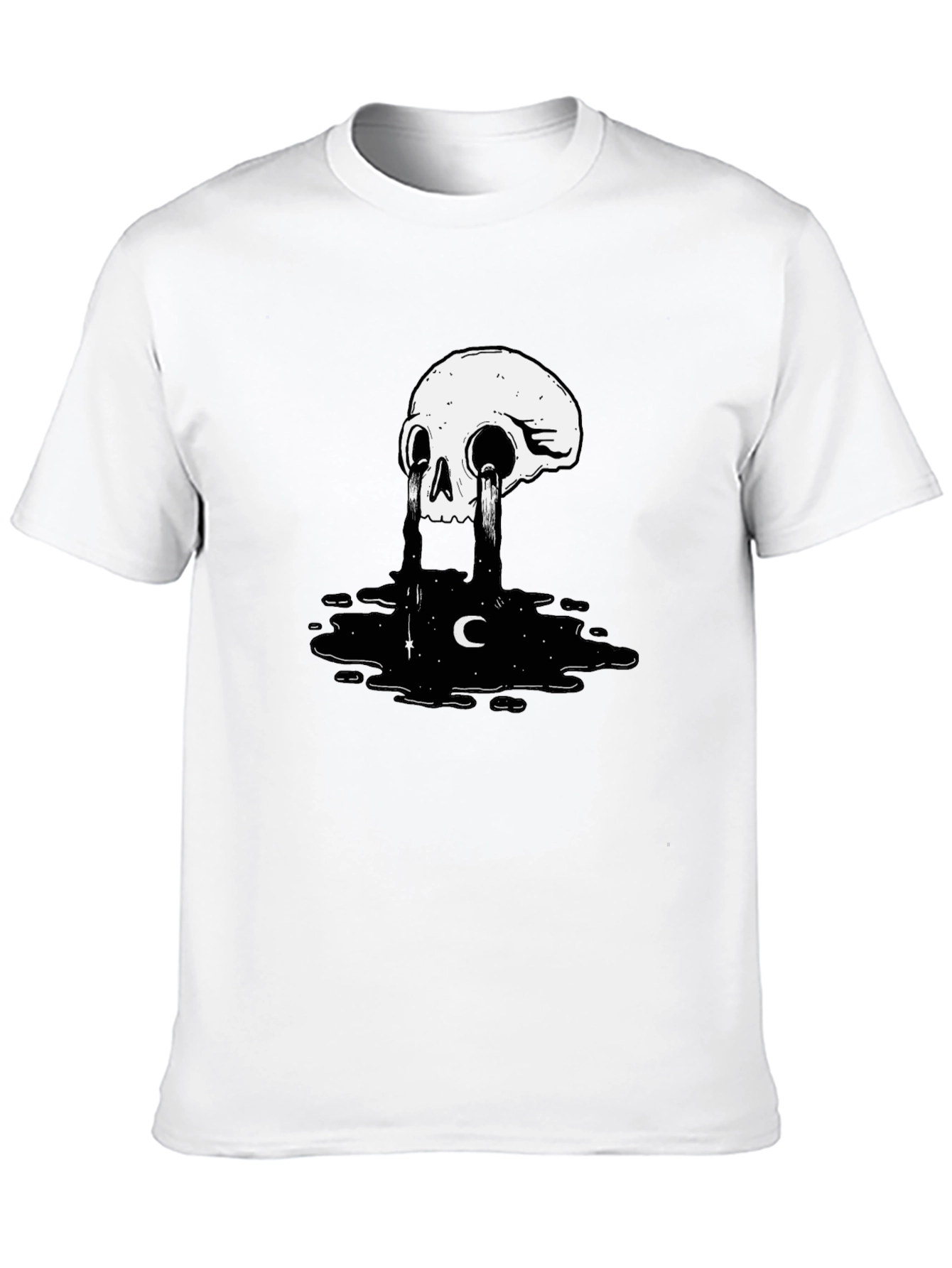 Black Skull Tears Graphic Tee - Black Cotton Blend view 10