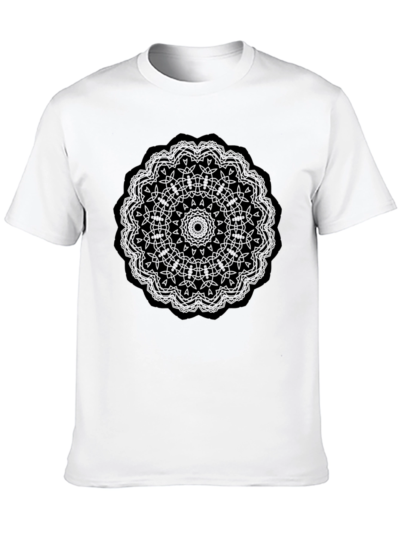 Mandala Print Black T-Shirt - 10