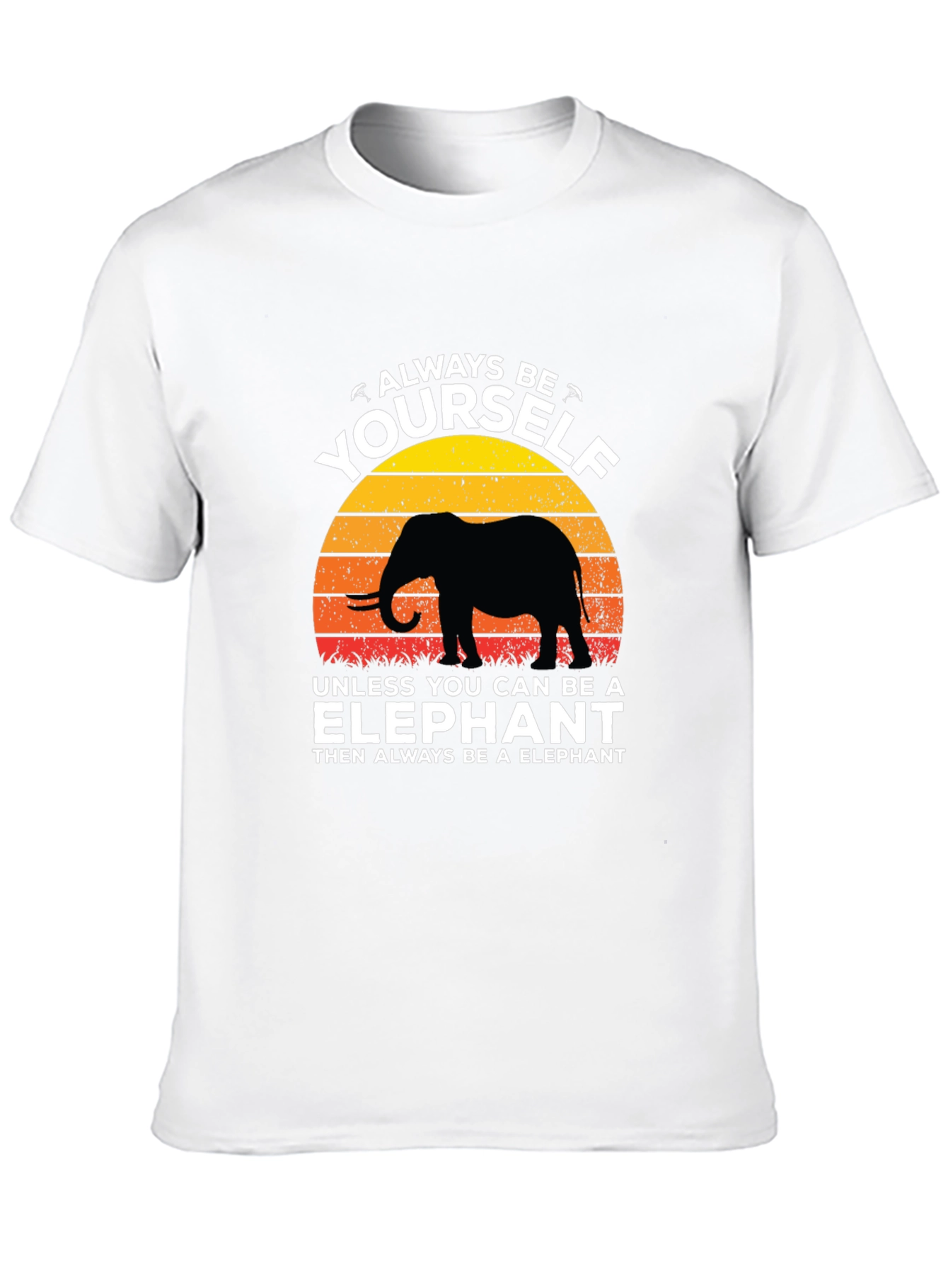 Black Always Be Yourself Elephant Graphic T-Shirt view 10