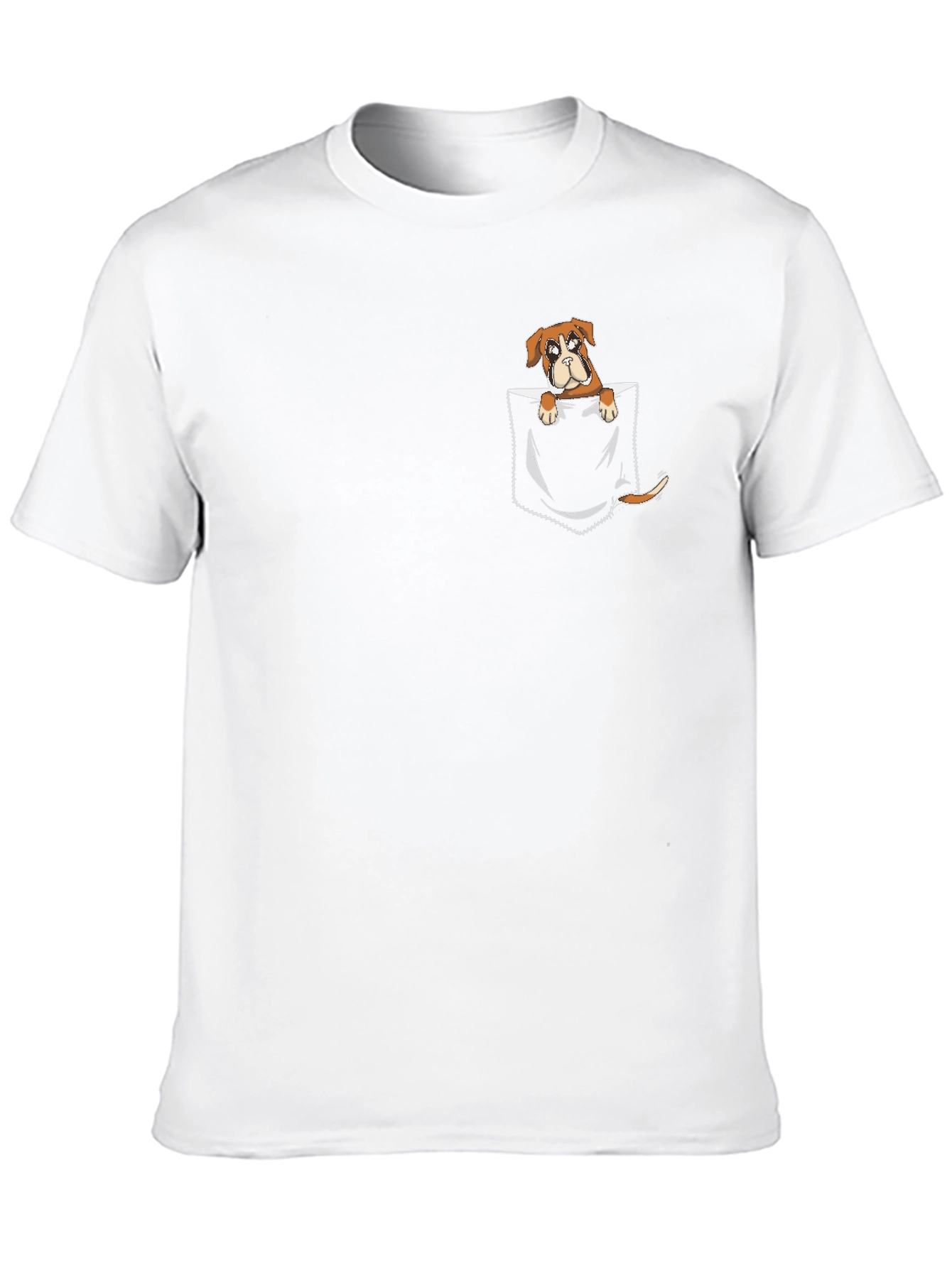 Black Pocket Dog Graphic T-Shirt -  Cute Cartoon Boxer Tee view 10