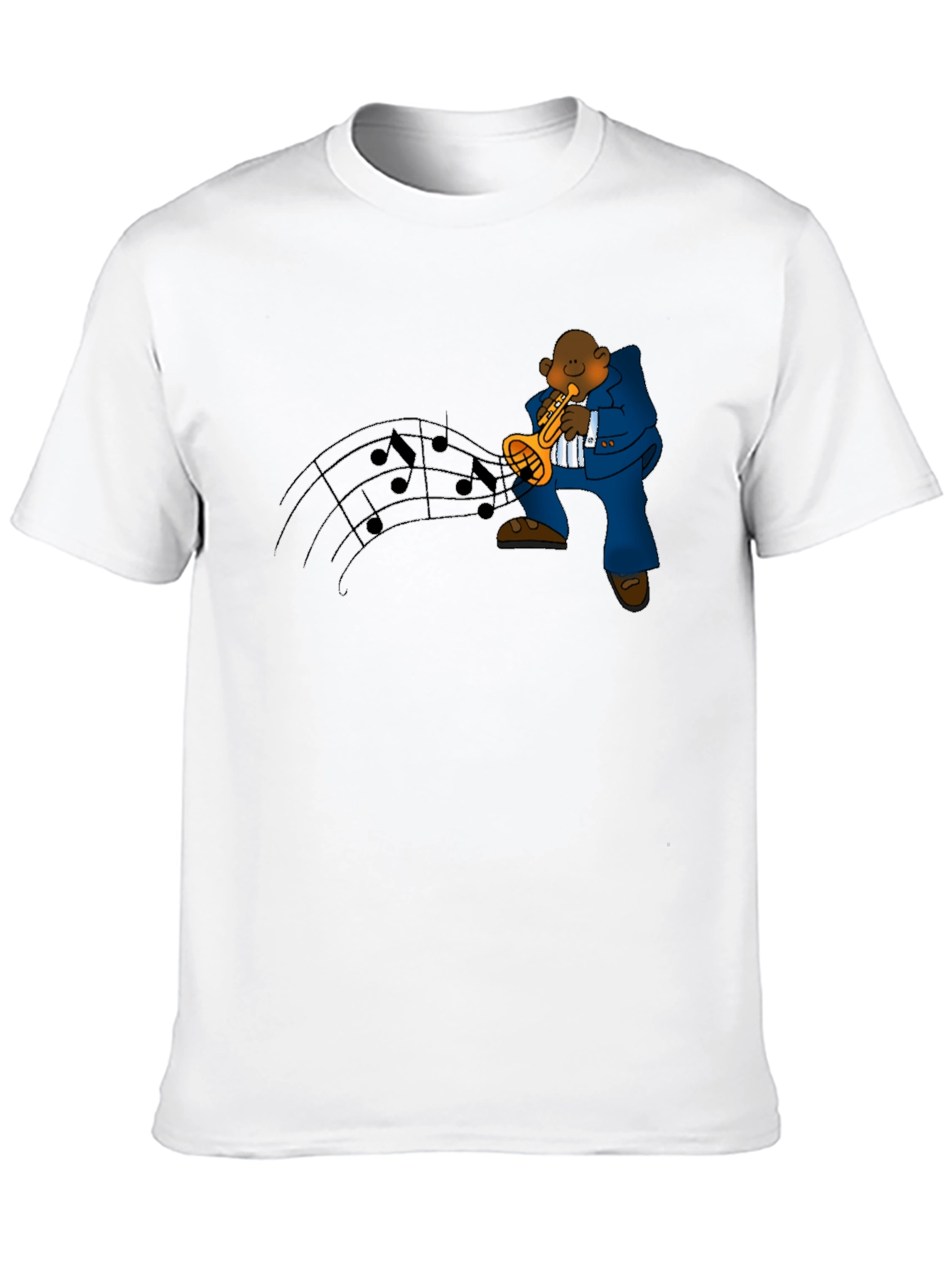 Black Jazz Trumpet Player Graphic Tee - Black view 10