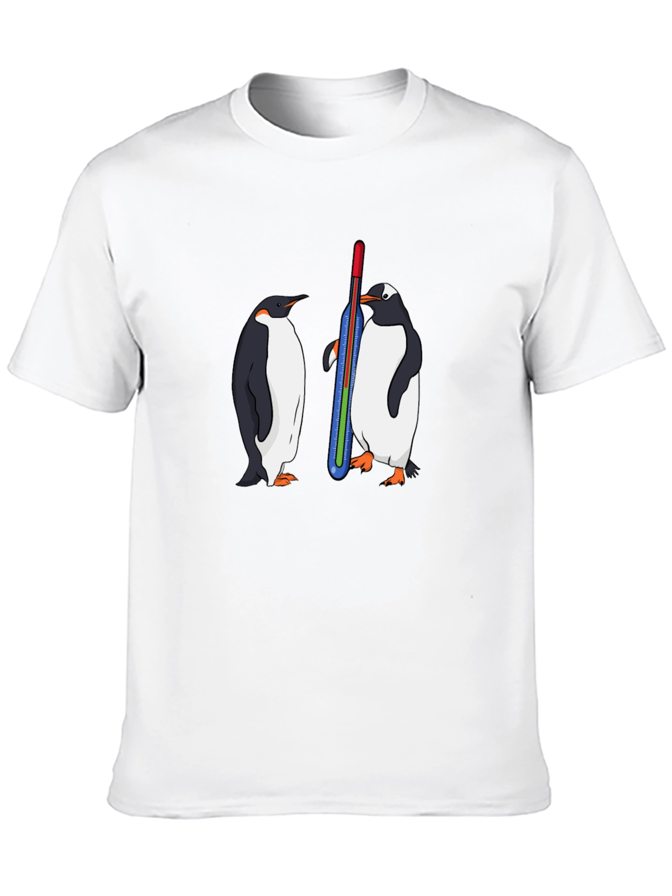 Black Penguin Thermometer Graphic Tee - Cool Animal Design view 10