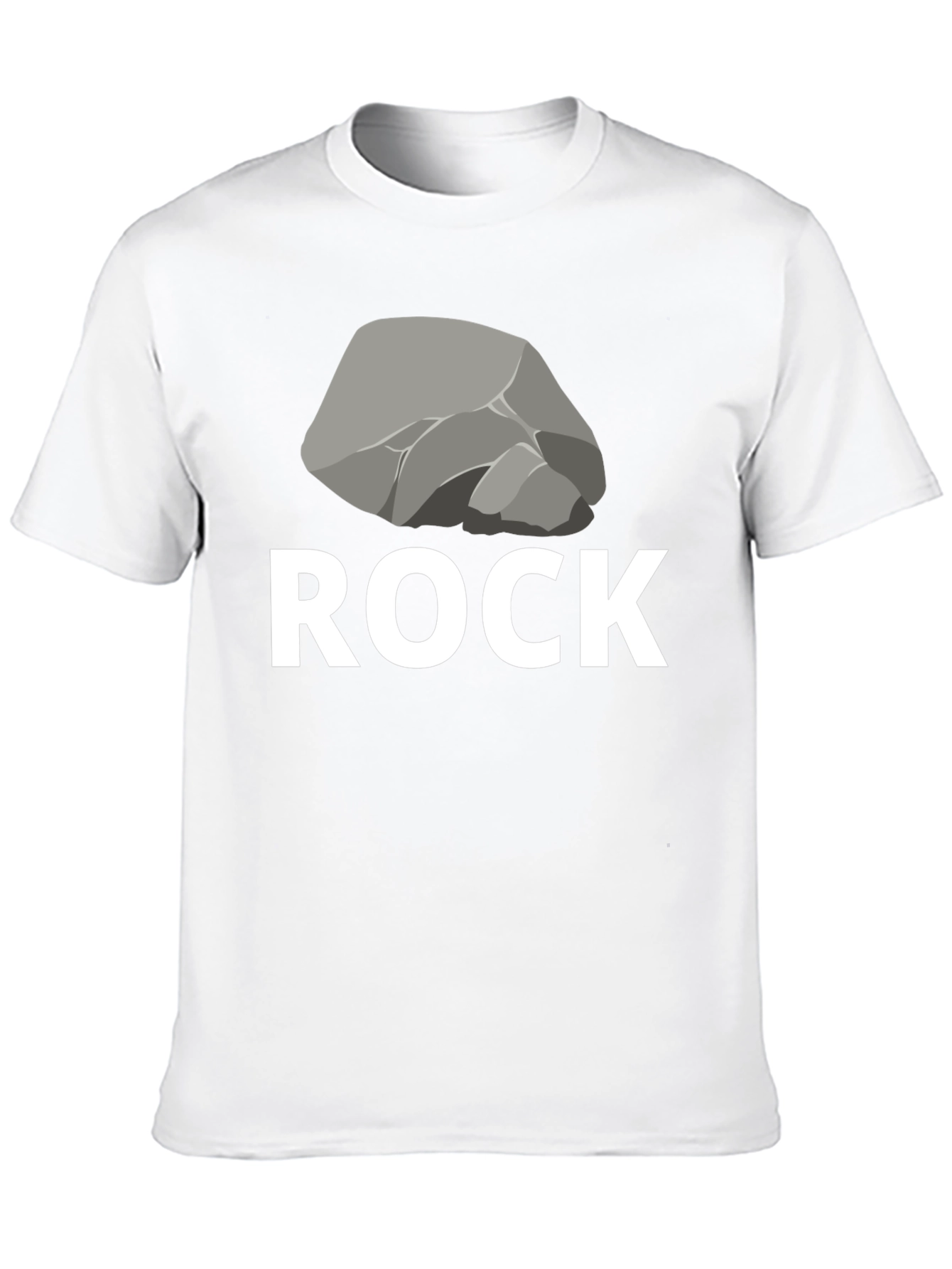 Black Humorous "Rock" Graphic Tee - Black Cotton Blend view 10