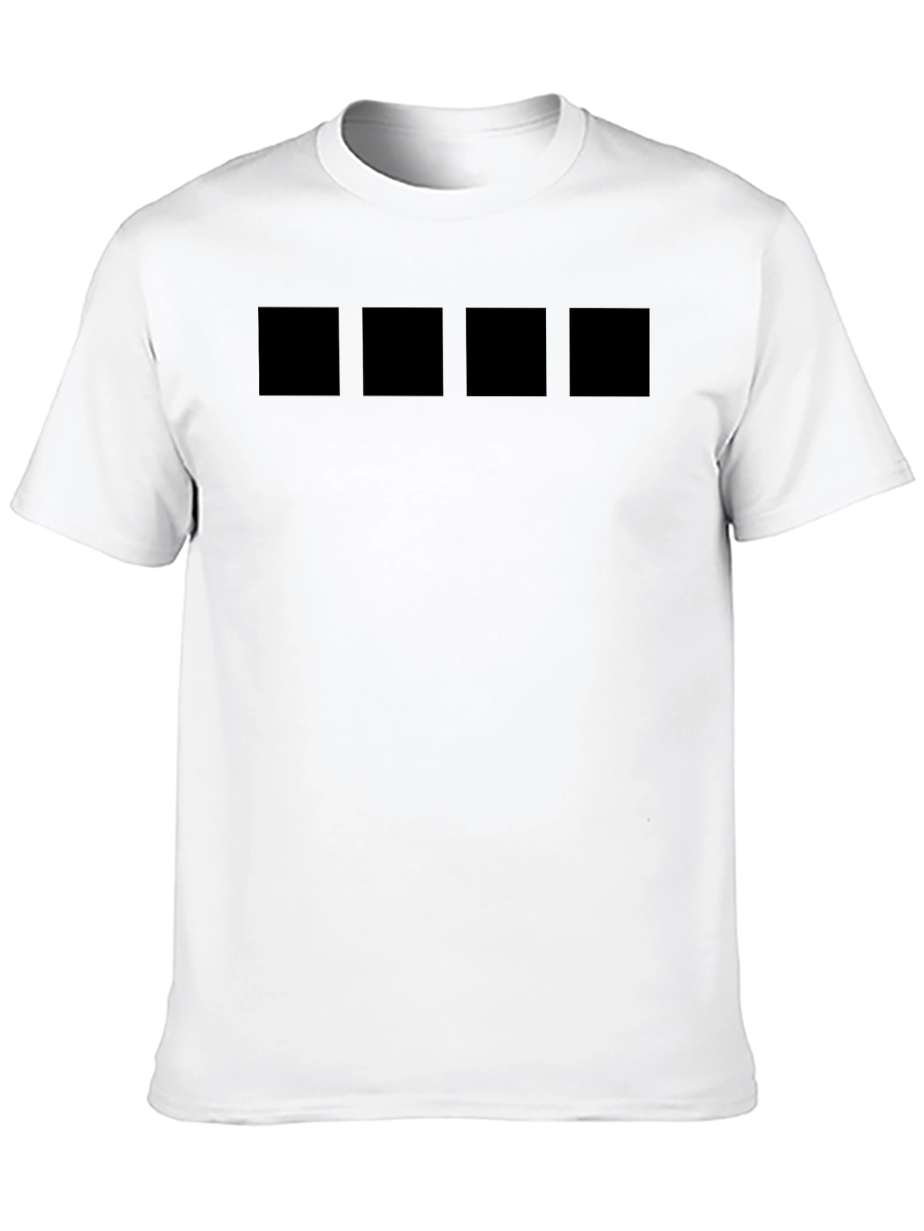 Black Men's Black T-Shirt with Four Block Design view 10
