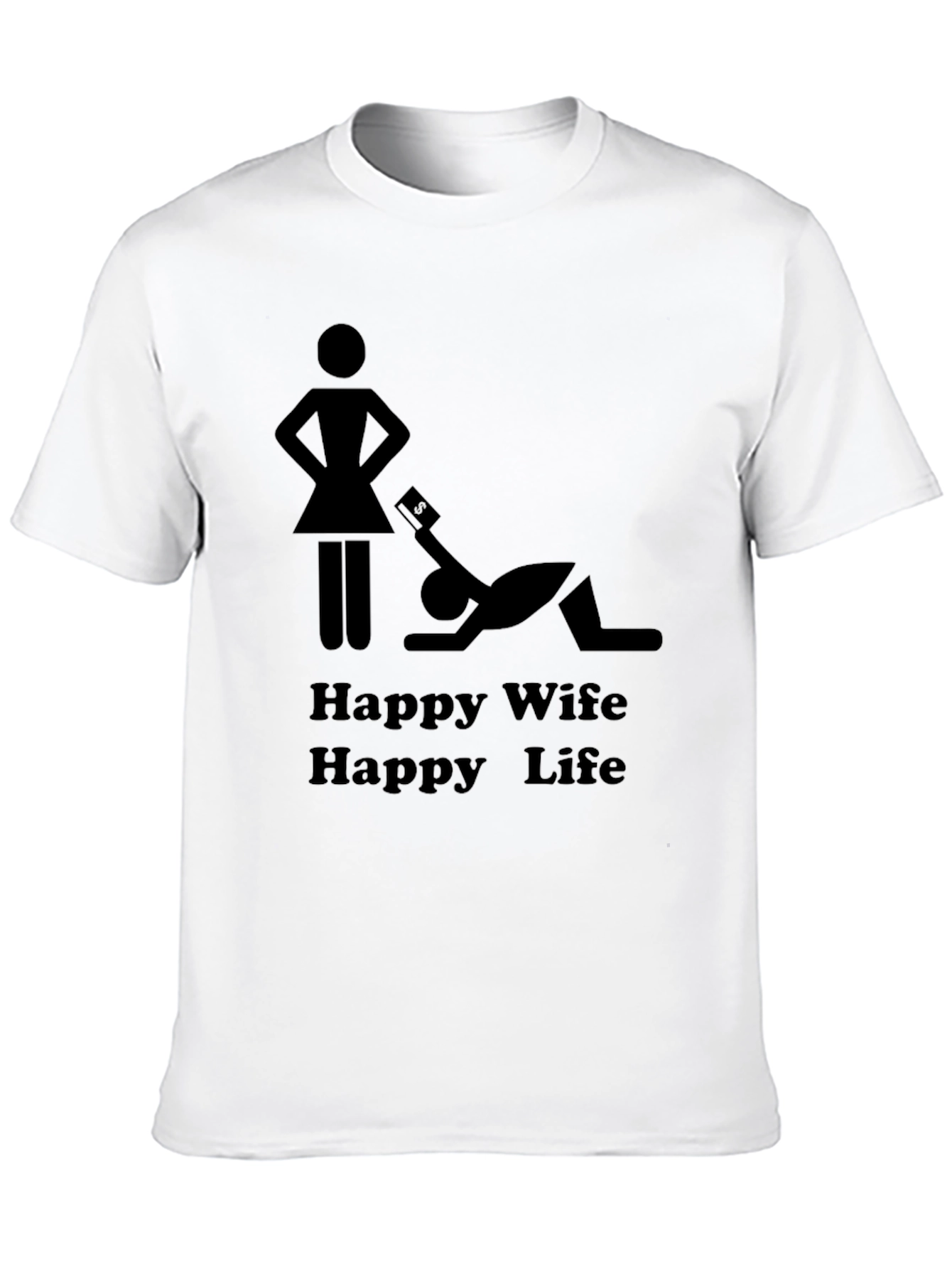 Black Happy Wife Happy Life Graphic Tee view 10