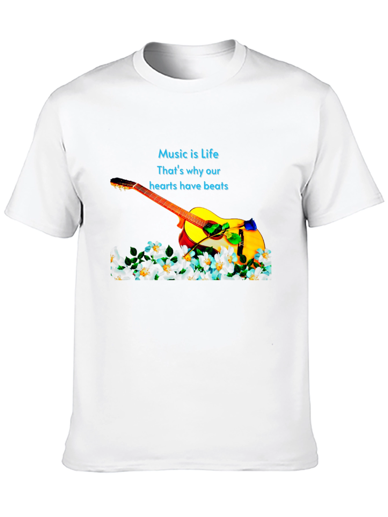 Black Music is Life Guitar Graphic Black T-Shirt view 10