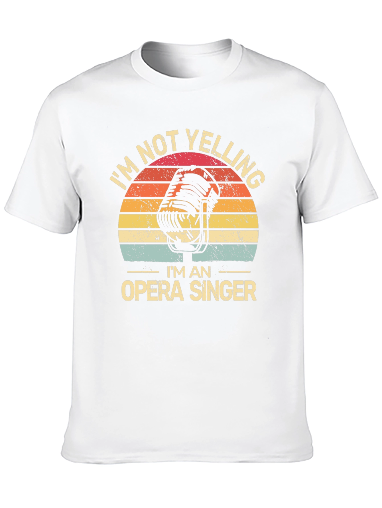 Black Opera Singer T-Shirt - "I'm Not Yelling" Retro Microphone Tee view 10
