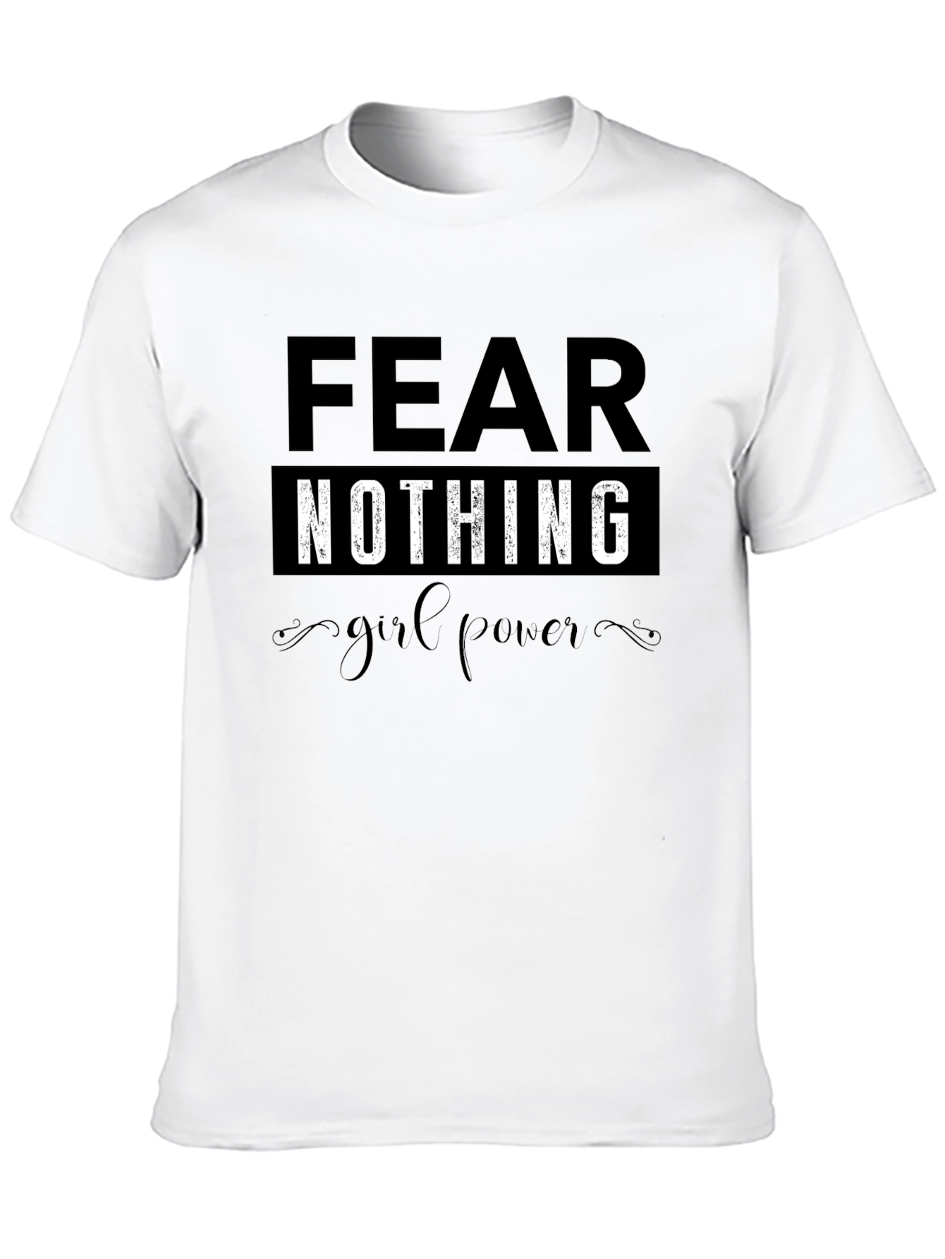 Black Fear Nothing Girl Power Black T-Shirt view 10