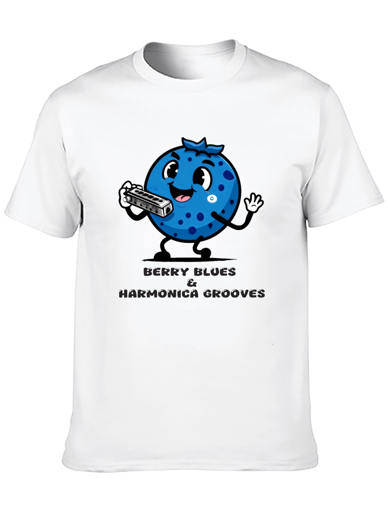 Black Berry Blues Harmonica Grooves T-Shirt view 10