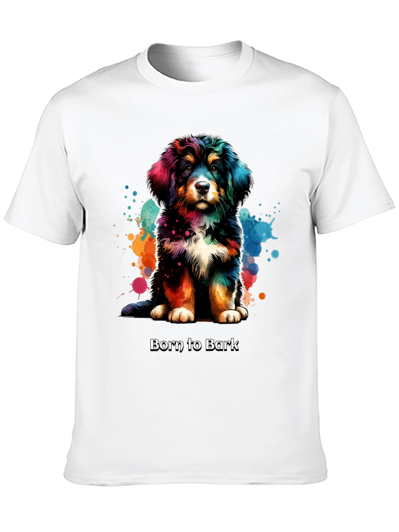 Black Born to Bark Dog T-Shirt view 10