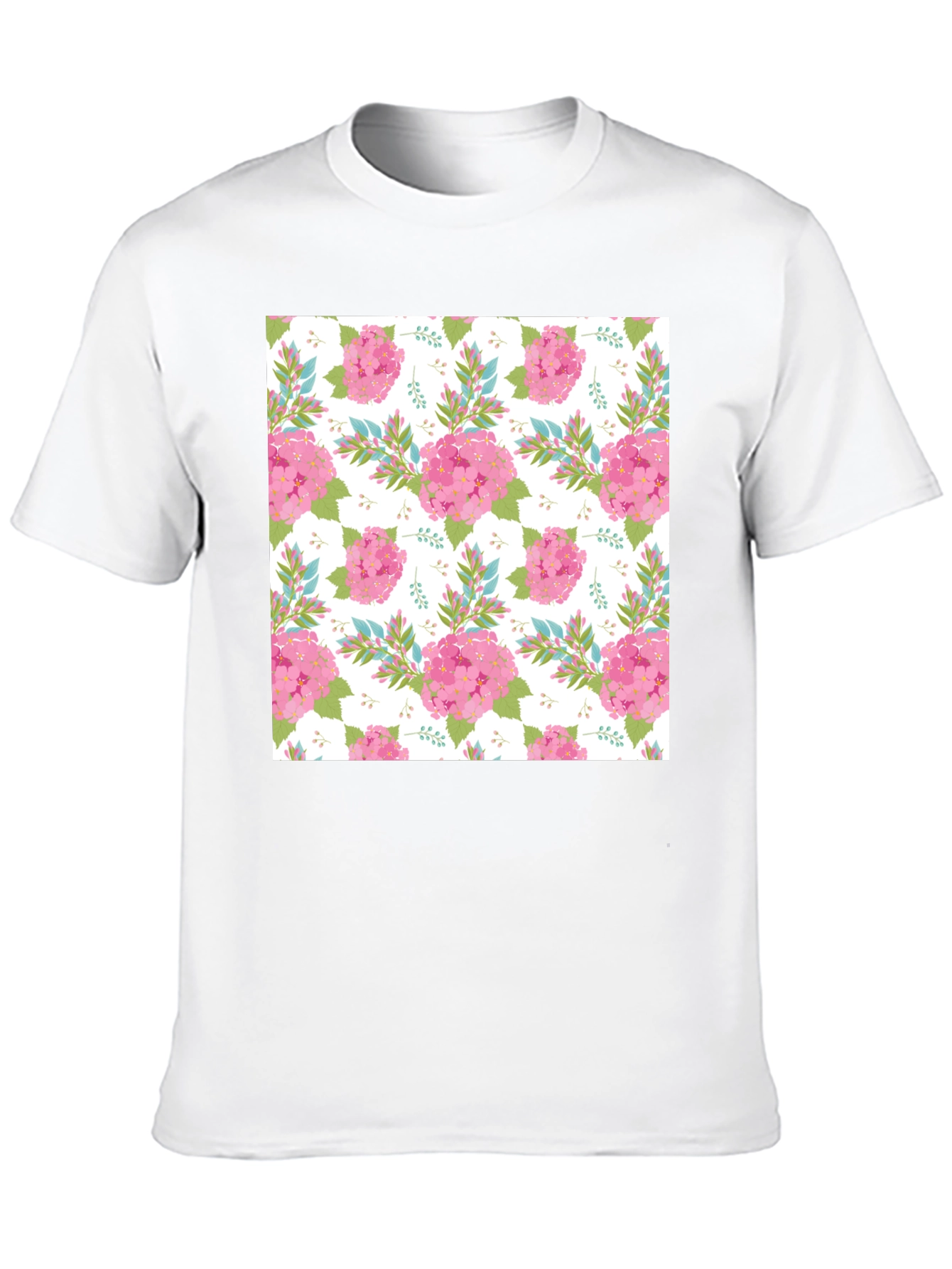 Black Floral Pattern Black T-Shirt view 10
