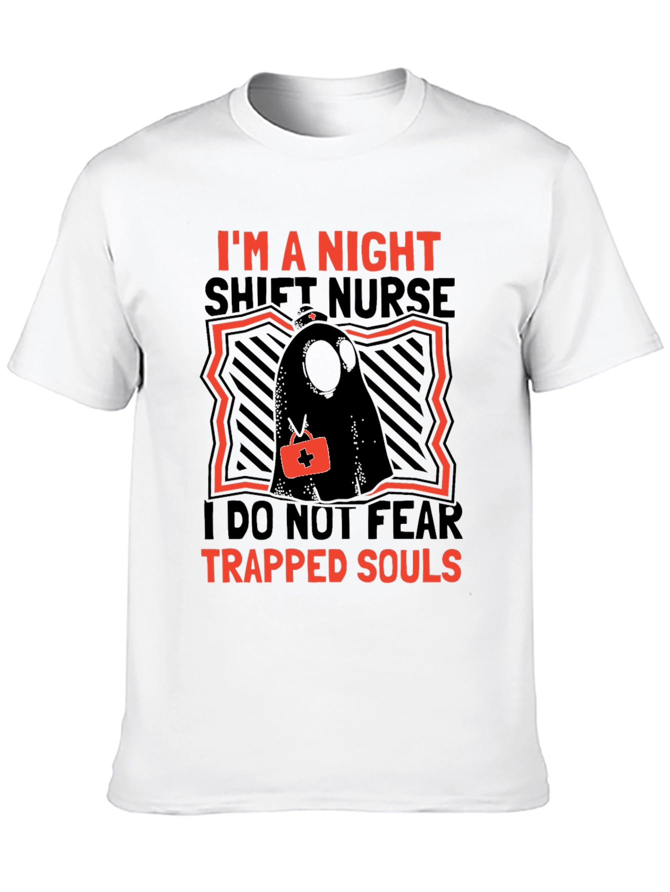 Black Night Shift Nurse Novelty T-Shirt view 10