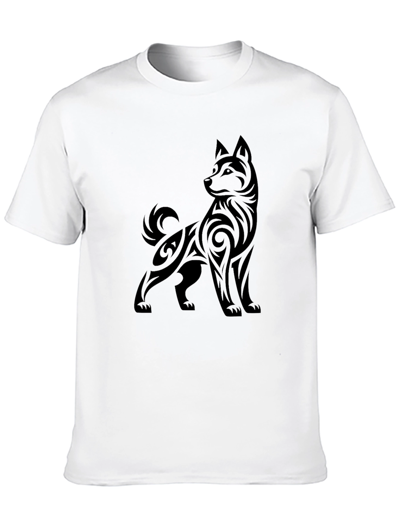 Black Tribal Dog Graphic Black Tee view 10