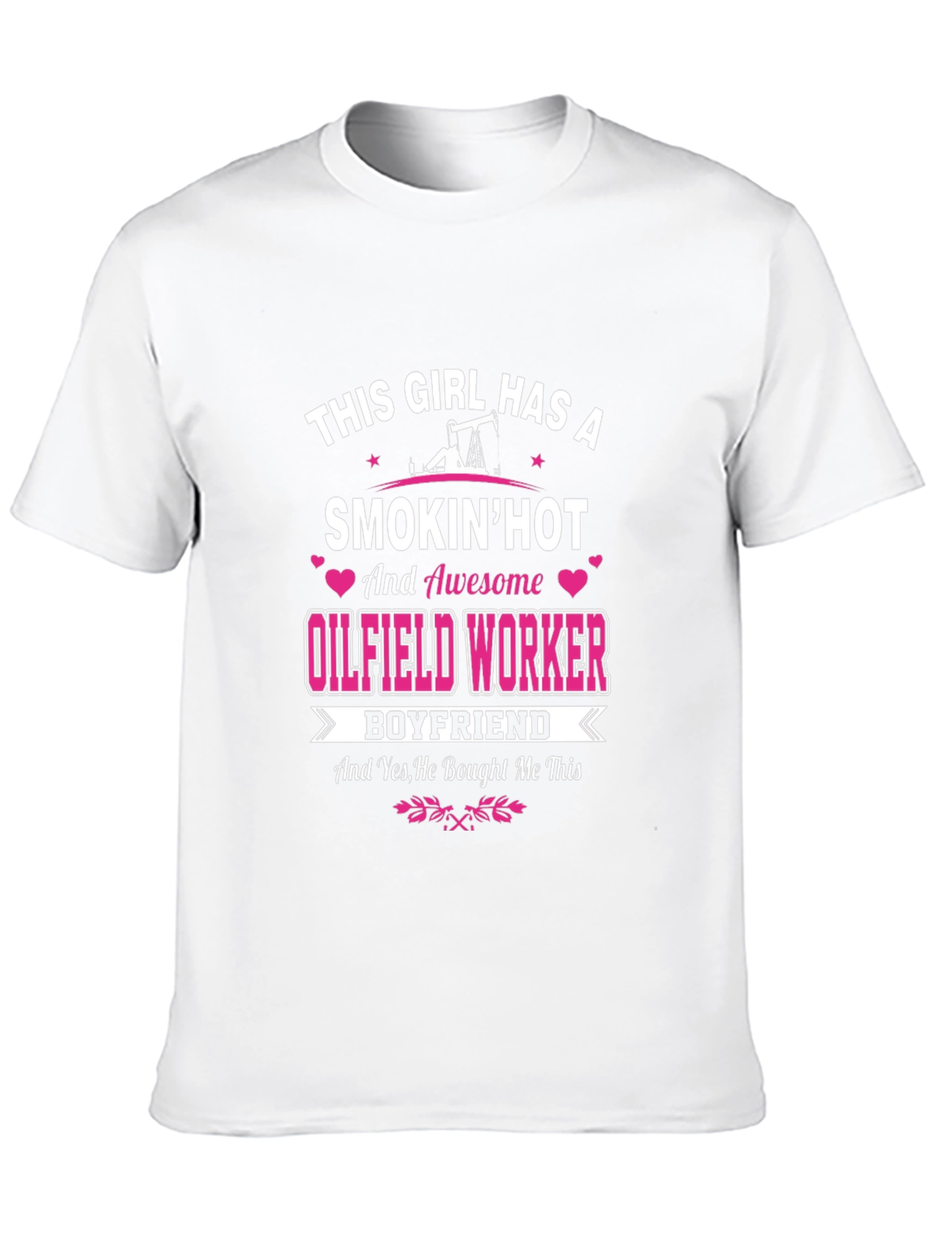 Black Funny Oilfield Worker Boyfriend T-Shirt view 10
