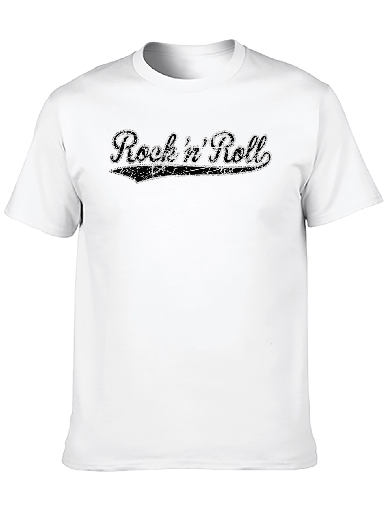 Black Vintage Rock n' Roll Graphic T-Shirt view 10